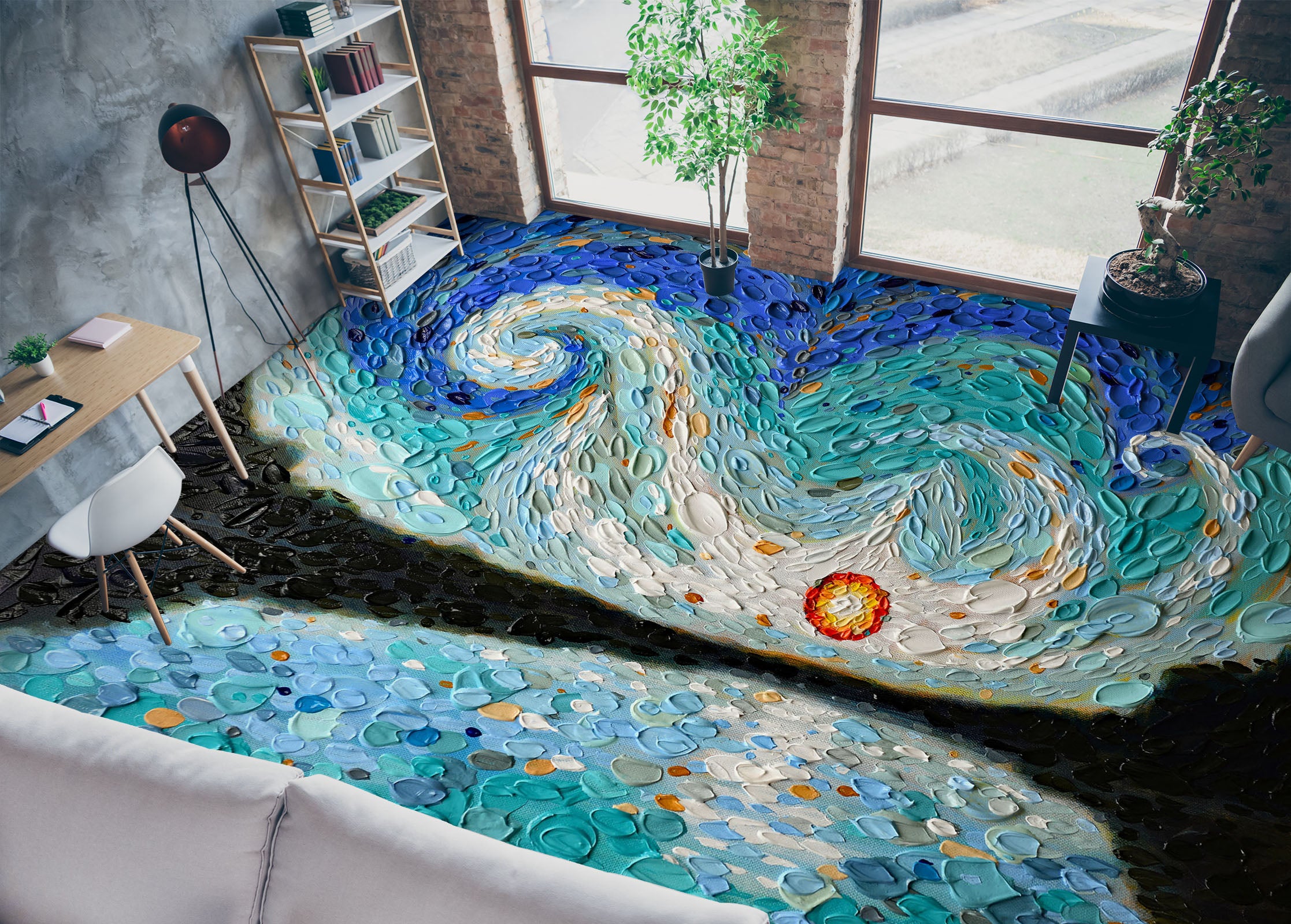 3D Stone Sky Pattern 102150 Dena Tollefson Floor Mural
