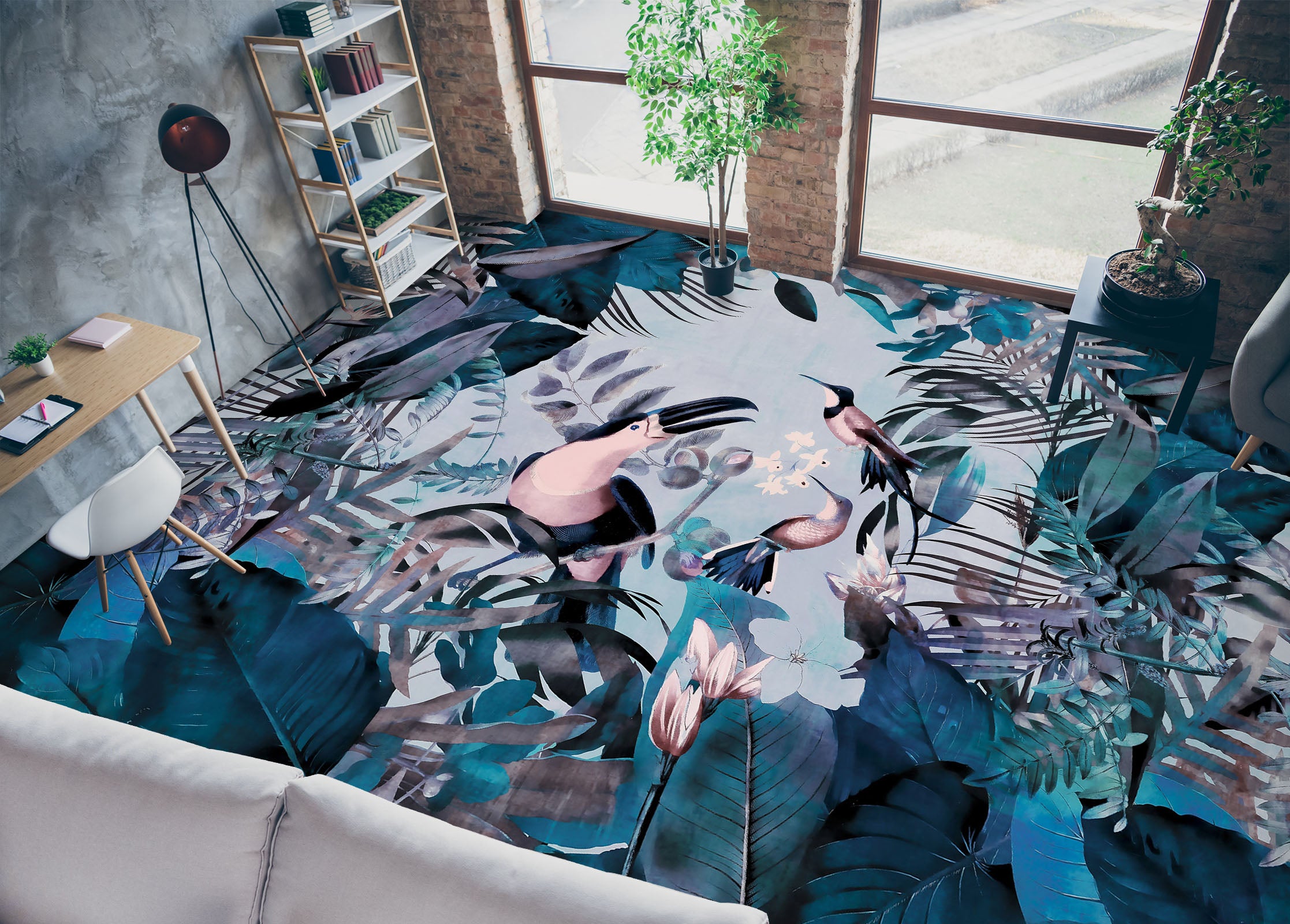 3D Jungle Bird 104137 Andrea Haase Floor Mural