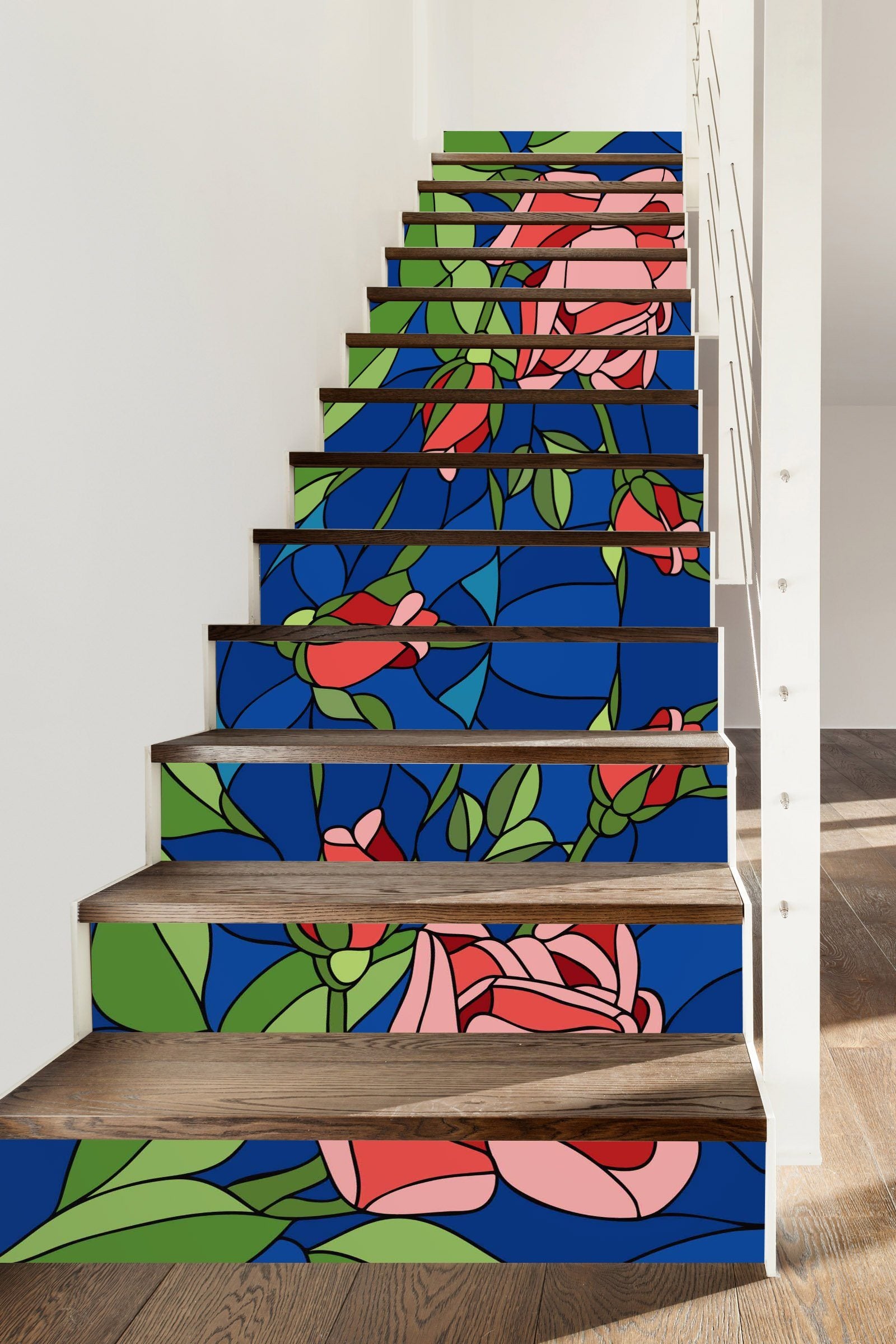 3D Flowers 438 Stair Risers Wallpaper AJ Wallpaper