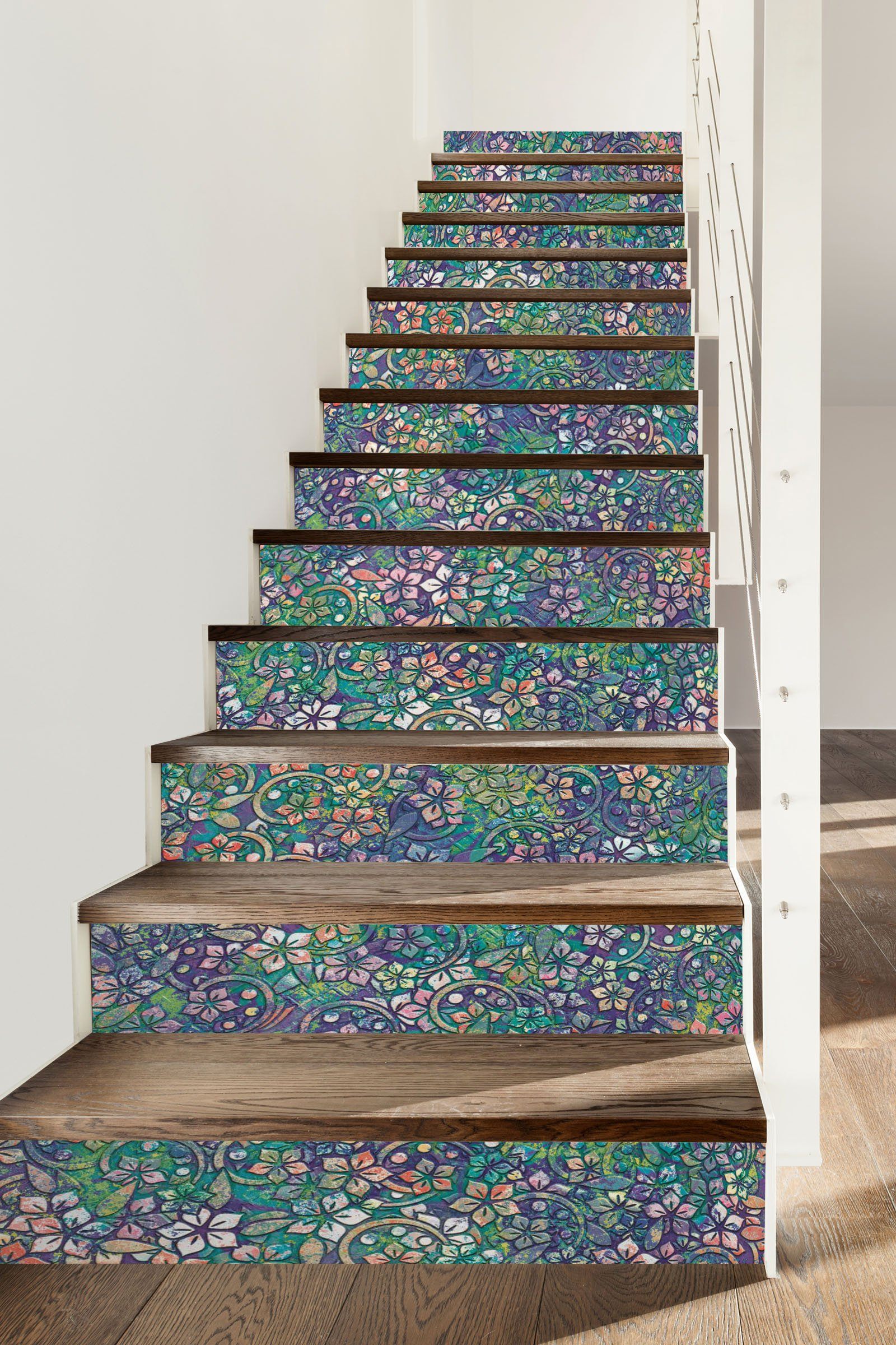 3D Full-Blown Flowers 66 Stair Risers Wallpaper AJ Wallpaper
