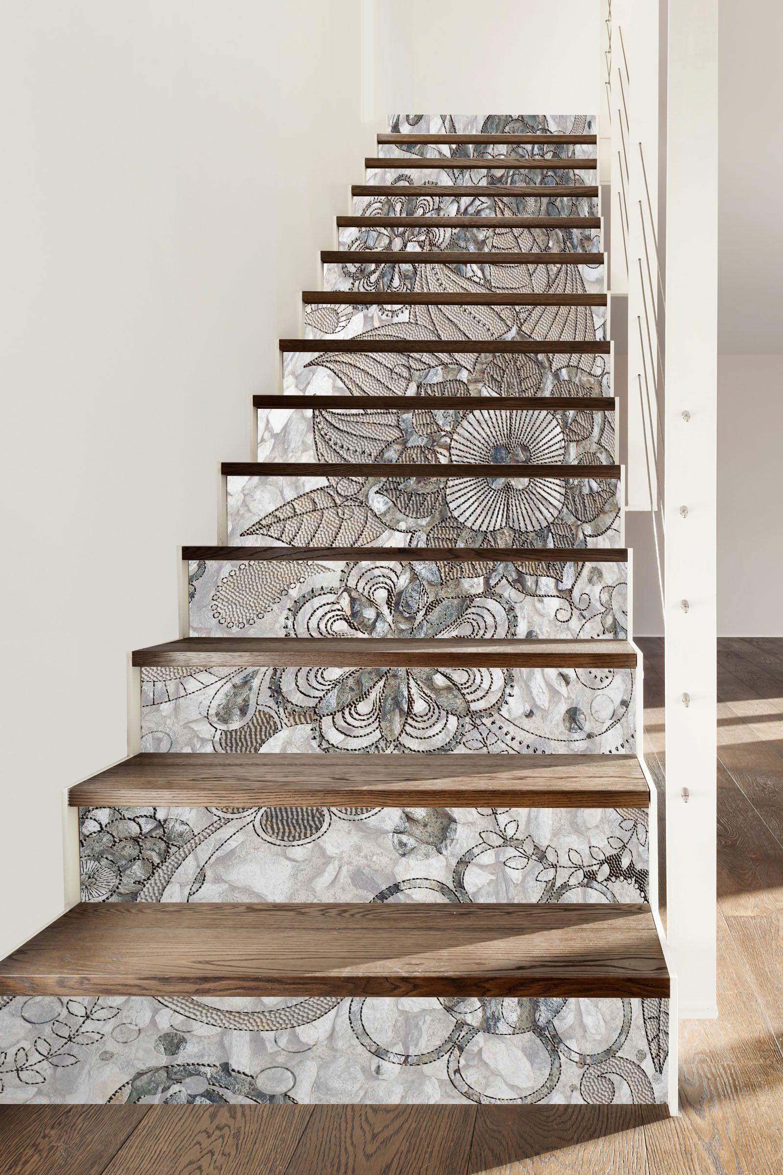 3D Flowers 4321 Stair Risers Wallpaper AJ Wallpaper