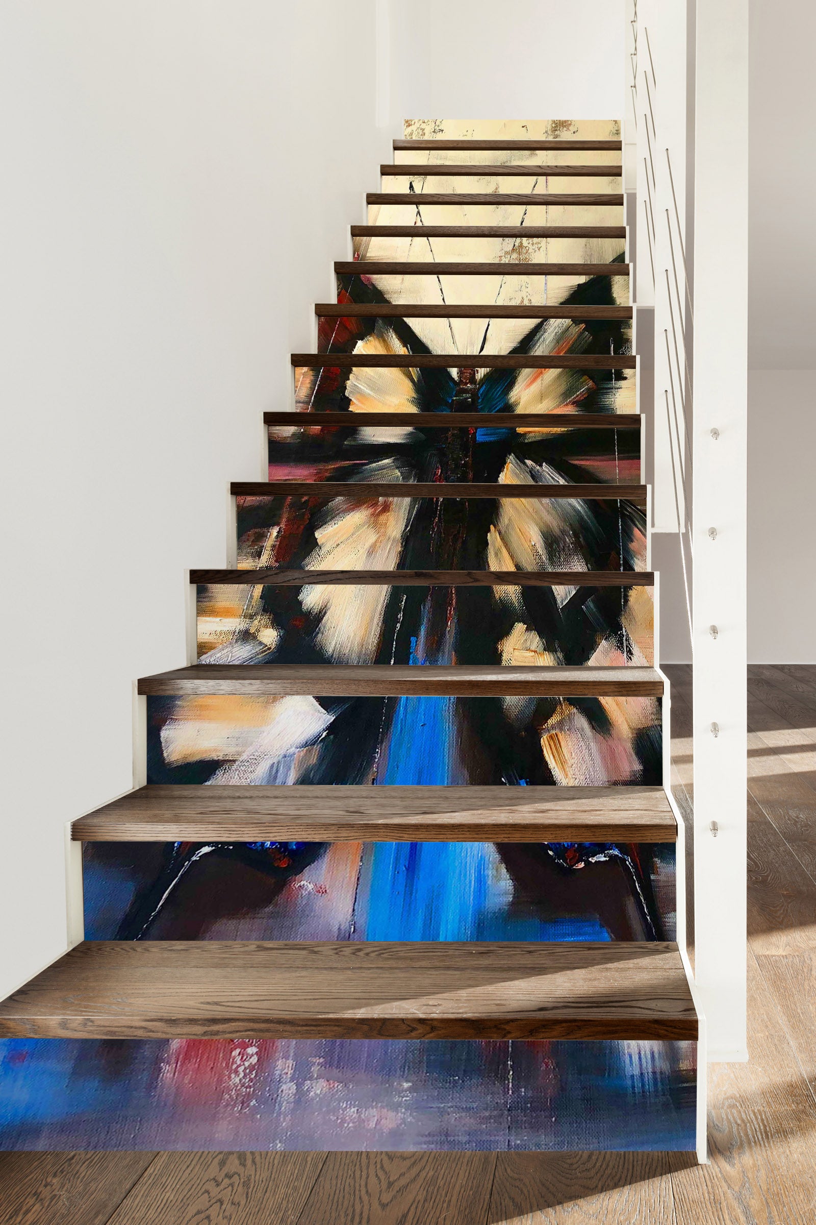 3D Vintage Painted Butterfly 2191 Skromova Marina Stair Risers