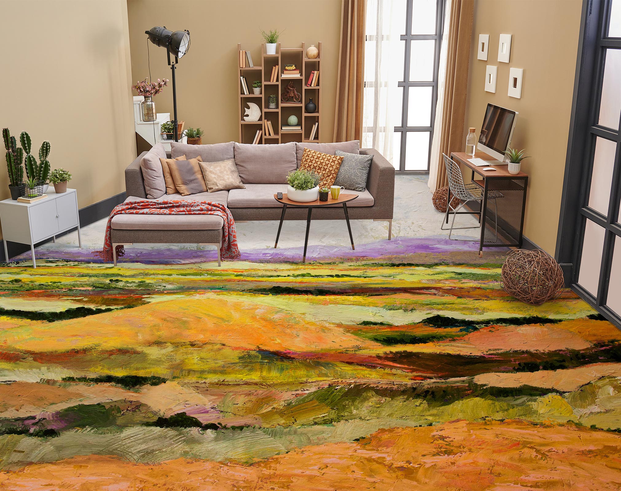 3D Hillside Painting 9614 Allan P. Friedlander Floor Mural