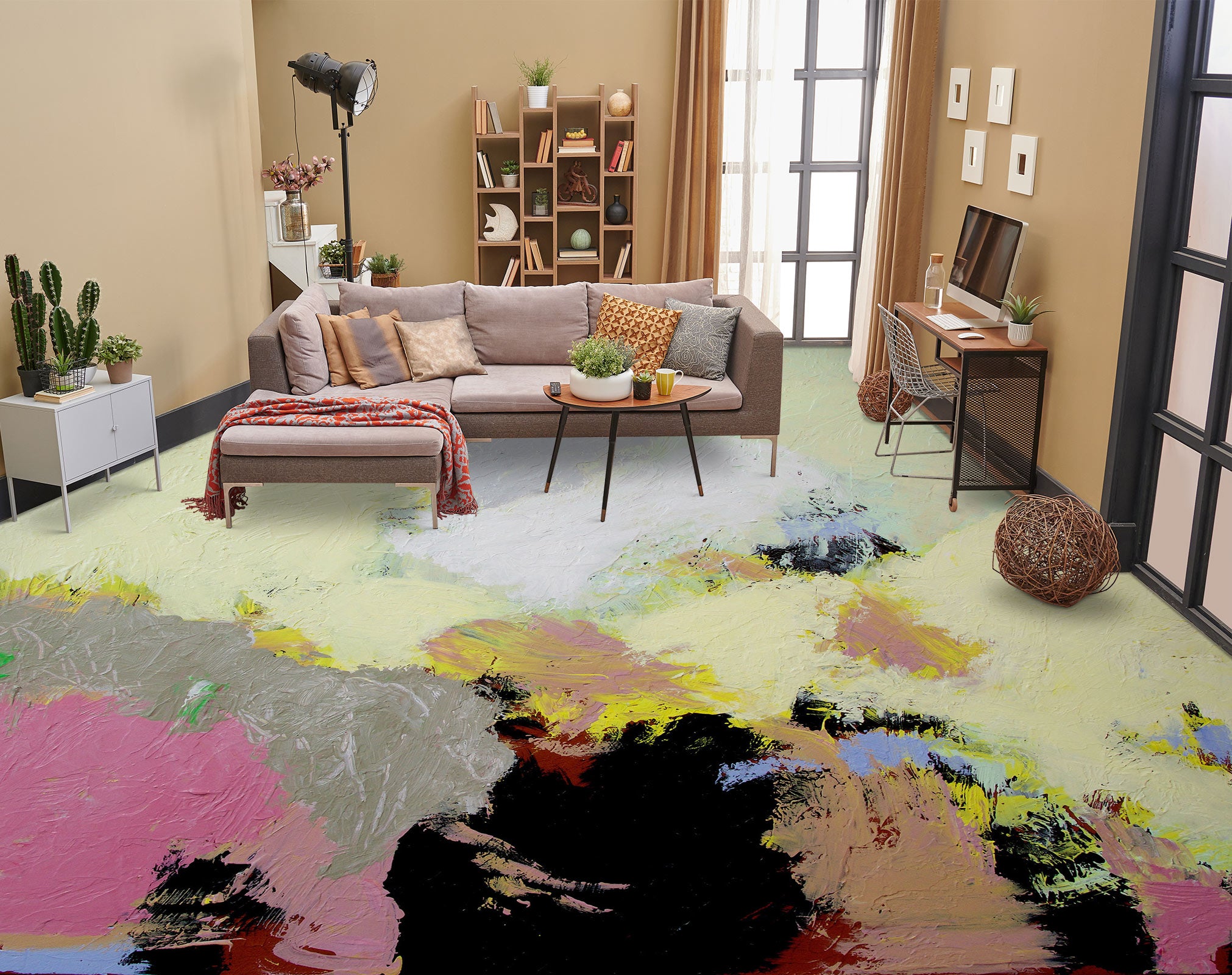 3D Color Pigment Painting 9655 Allan P. Friedlander Floor Mural