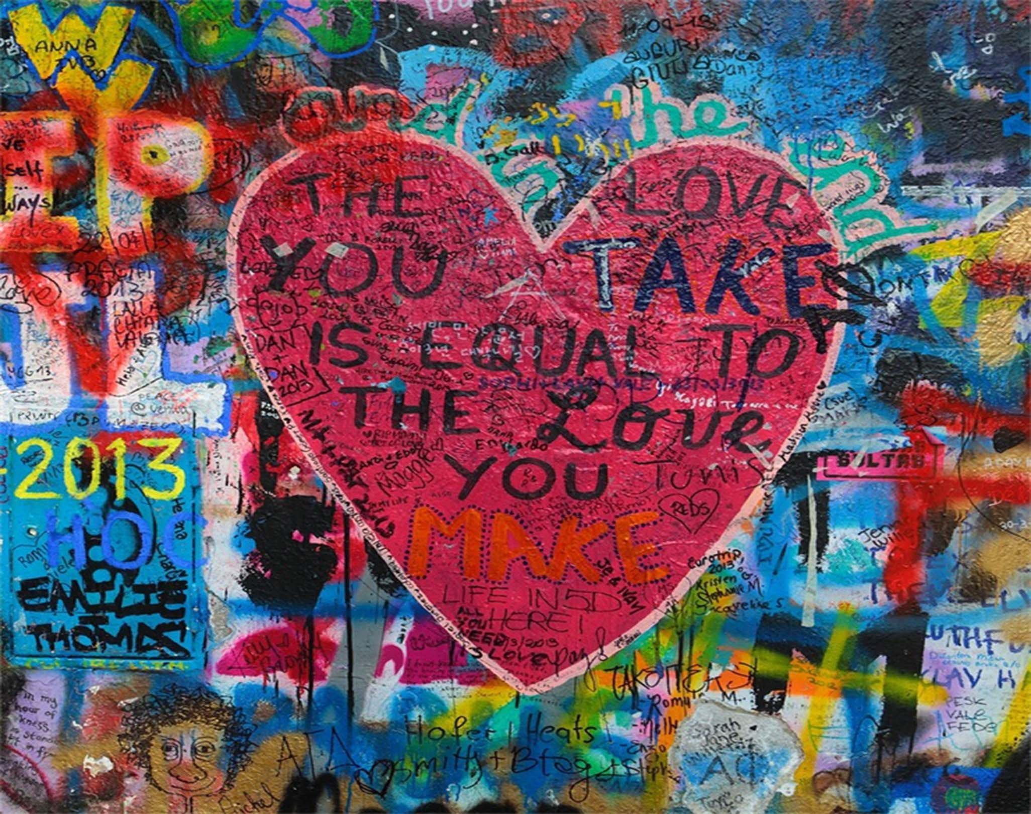 3D Graffiti Red Heart 28 Garage Door Mural Wallpaper AJ Wallpaper