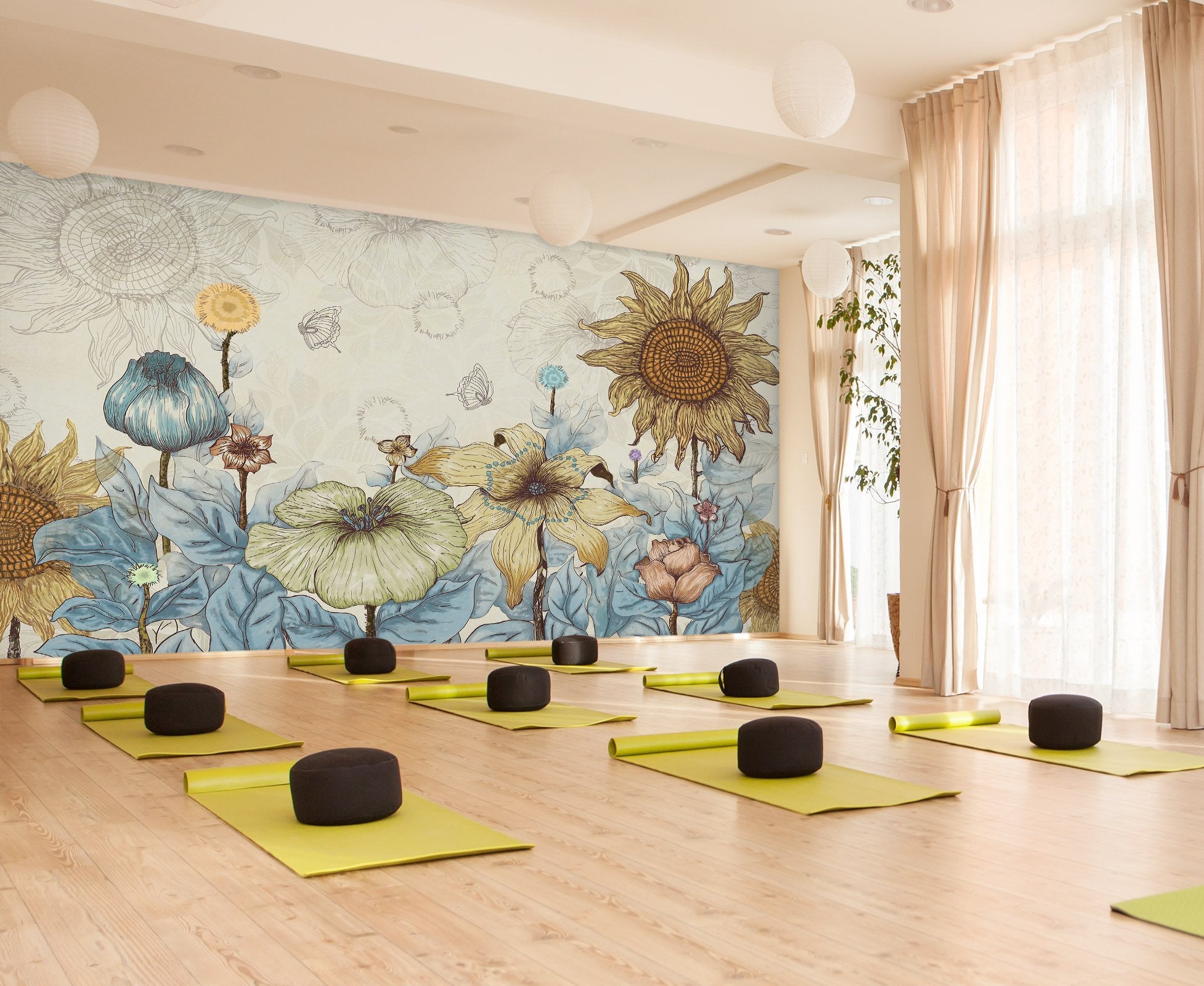 3D colorful flowers 05 Wall Murals Wallpaper AJ Wallpaper