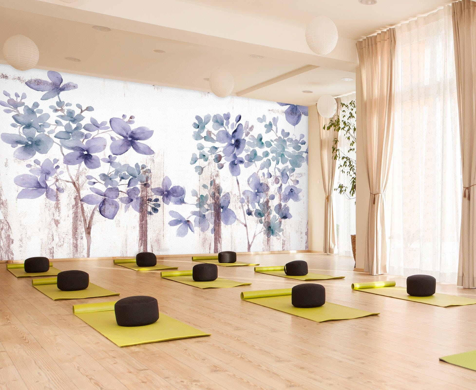 3D Purple Flower 086 Wall Murals Wallpaper AJ Wallpaper 2