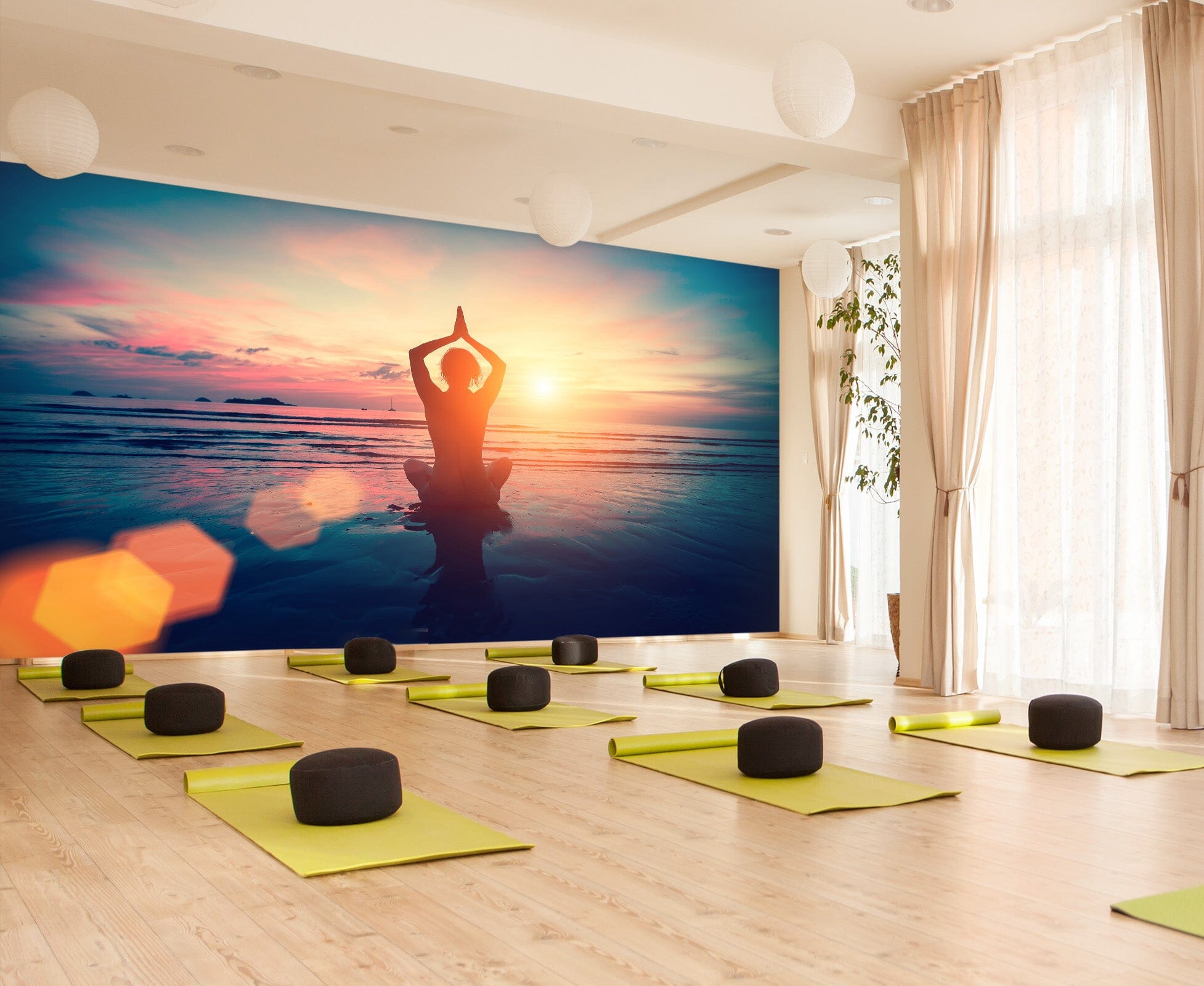 3D Sunrise Yoga 275 Wall Murals Wallpaper AJ Wallpaper 2