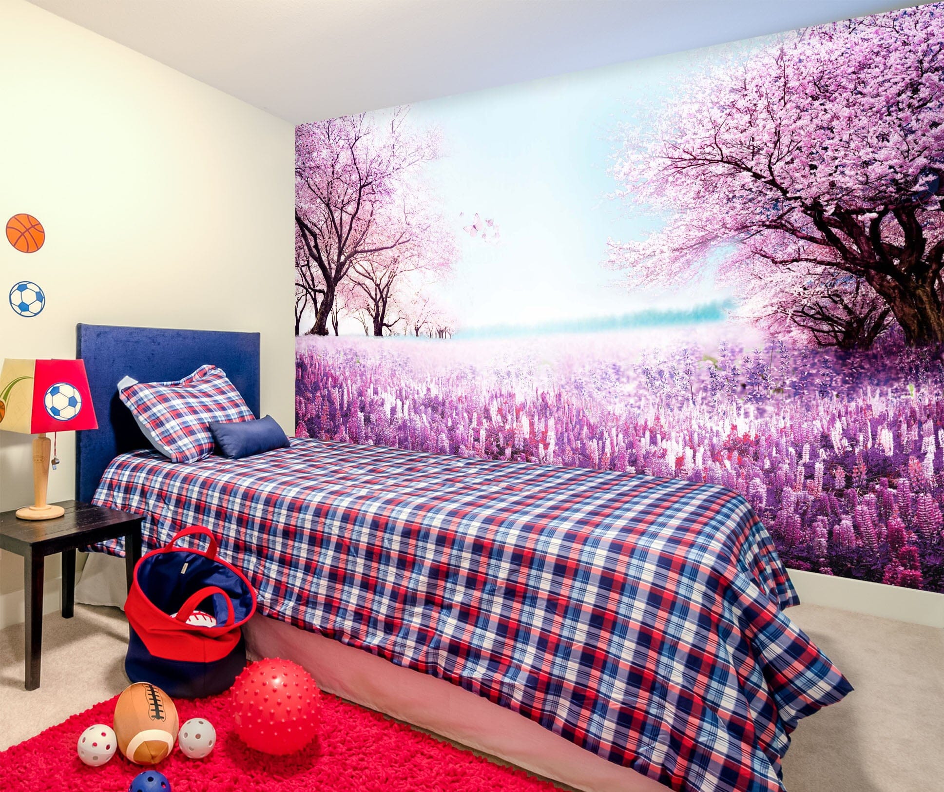 3D Purple Flowers 1612 Wall Murals Wallpaper AJ Wallpaper 2
