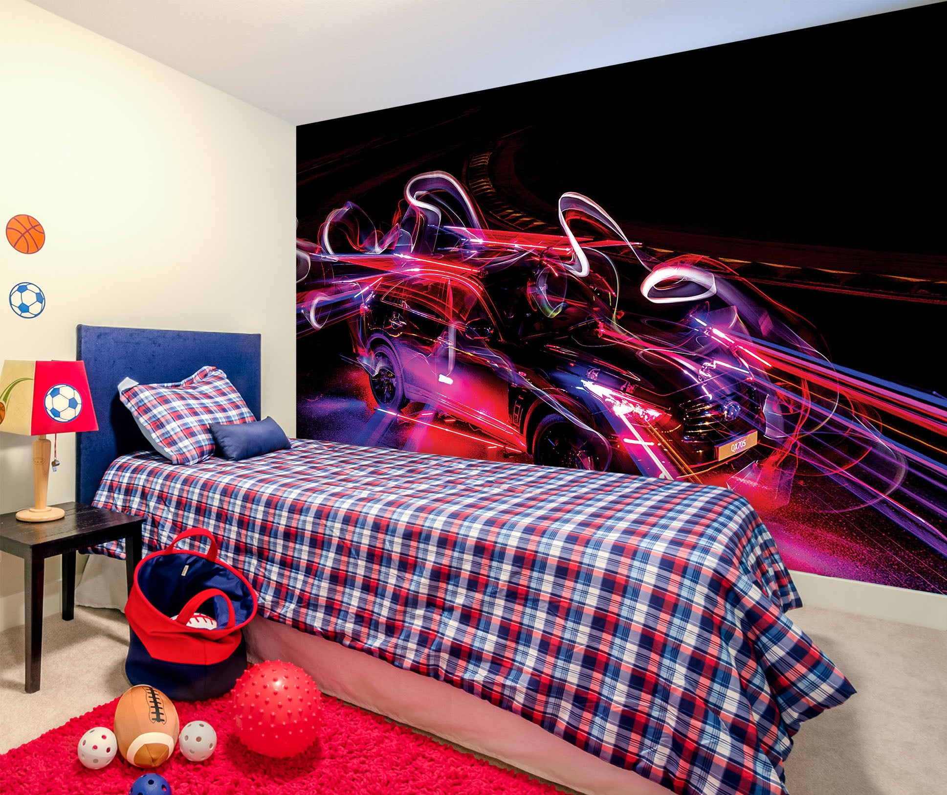 3D Light Motorcycle 138 Vehicle Wall Murals