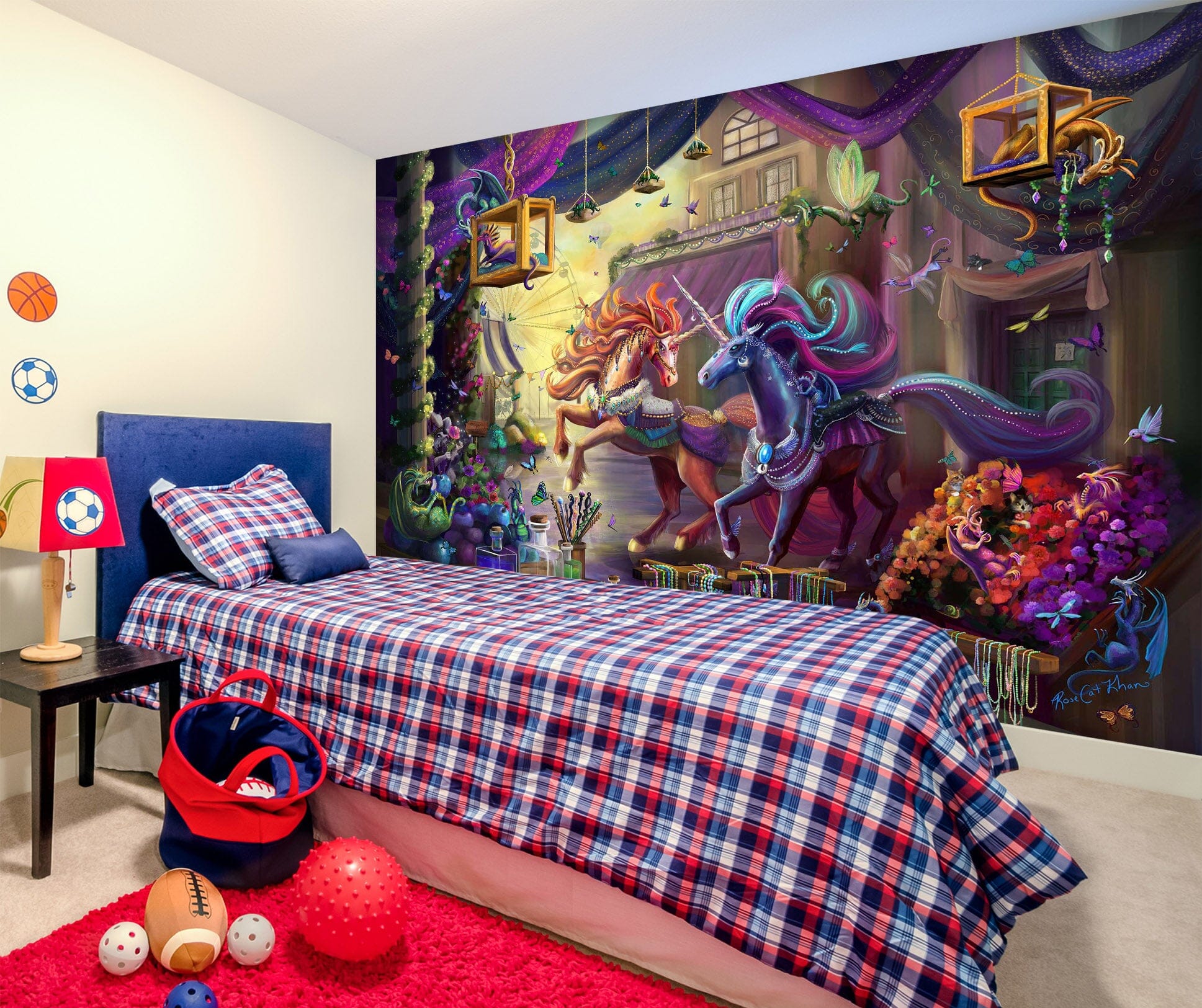 3D Two Horses 1417 Rose Catherine Khan Wall Mural Wall Murals Wallpaper AJ Wallpaper 2