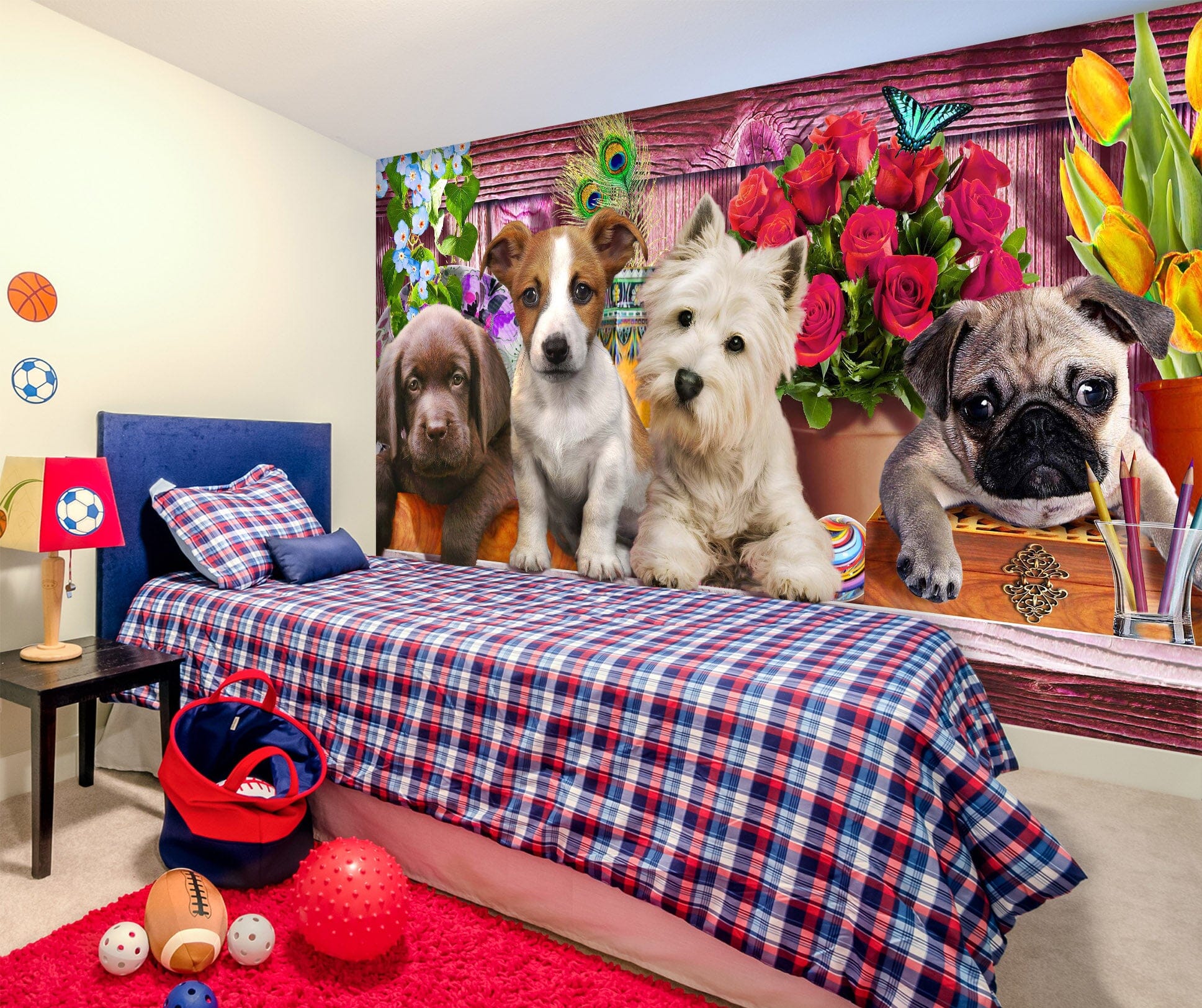 3D Cute Dog 1407 Adrian Chesterman Wall Mural Wall Murals Wallpaper AJ Wallpaper 2