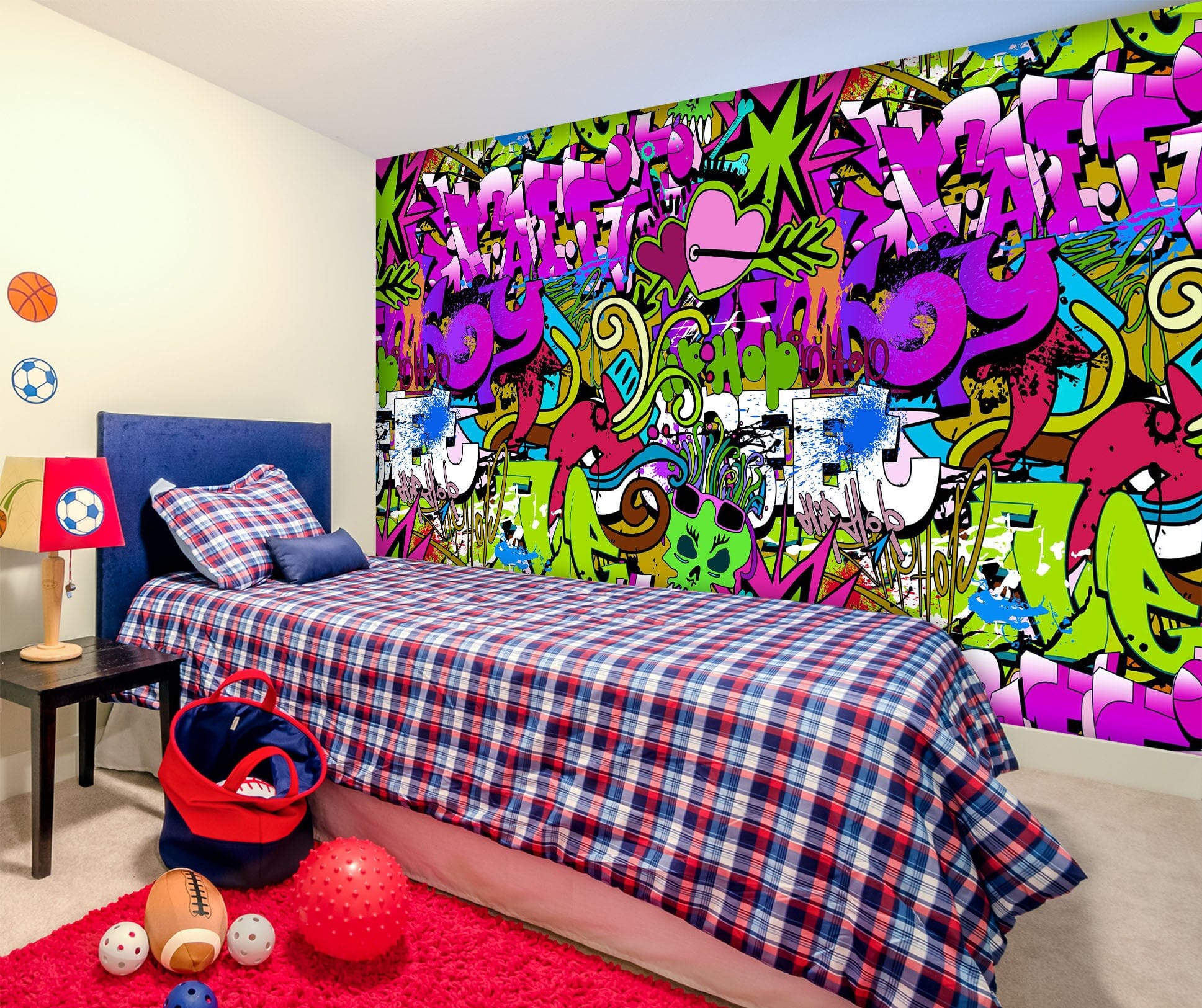 3D Purple Graffiti 1655 Wall Murals Wallpaper AJ Wallpaper 2