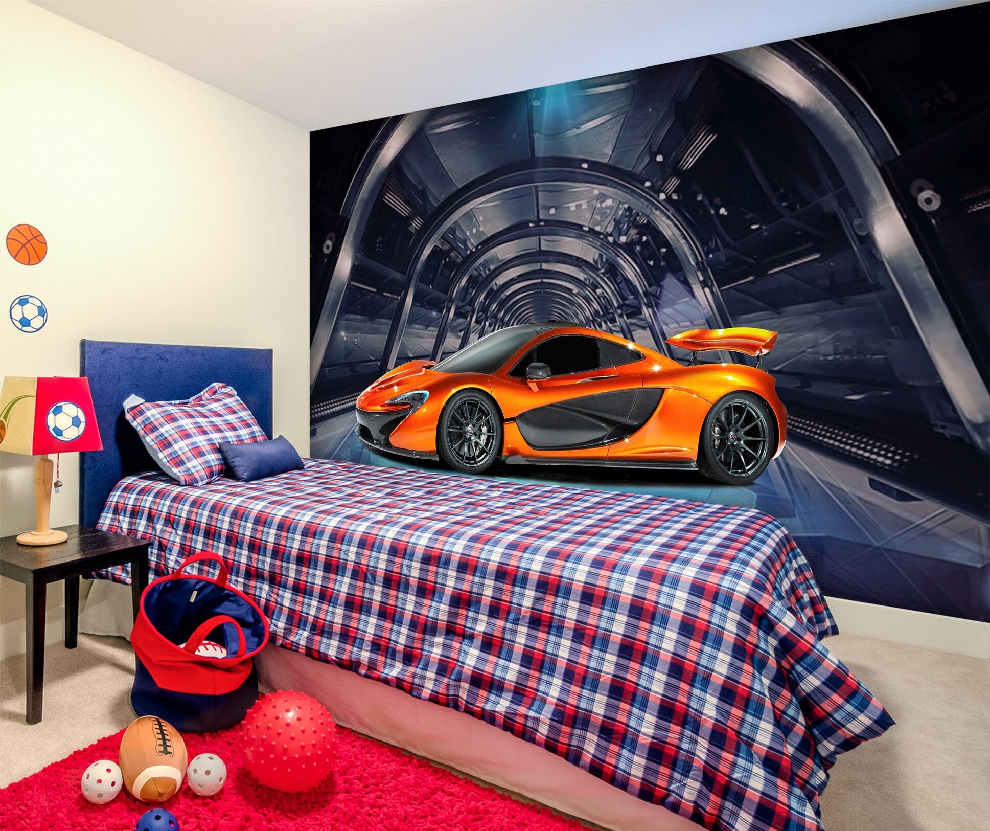 3D Yellow Car 1642 Wall Murals Wallpaper AJ Wallpaper 2