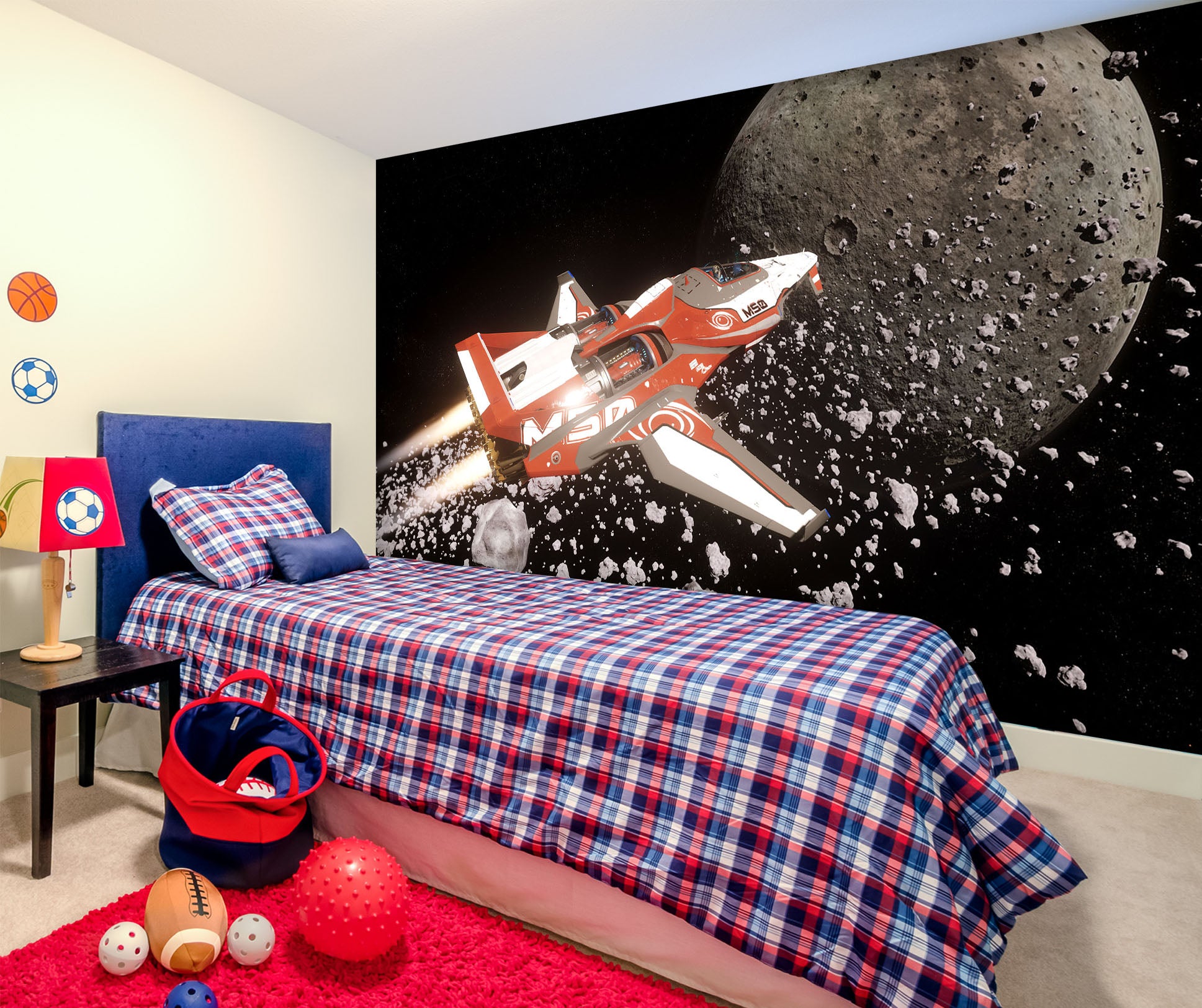 3D Spaceship Planet 208 Vehicle Wall Murals
