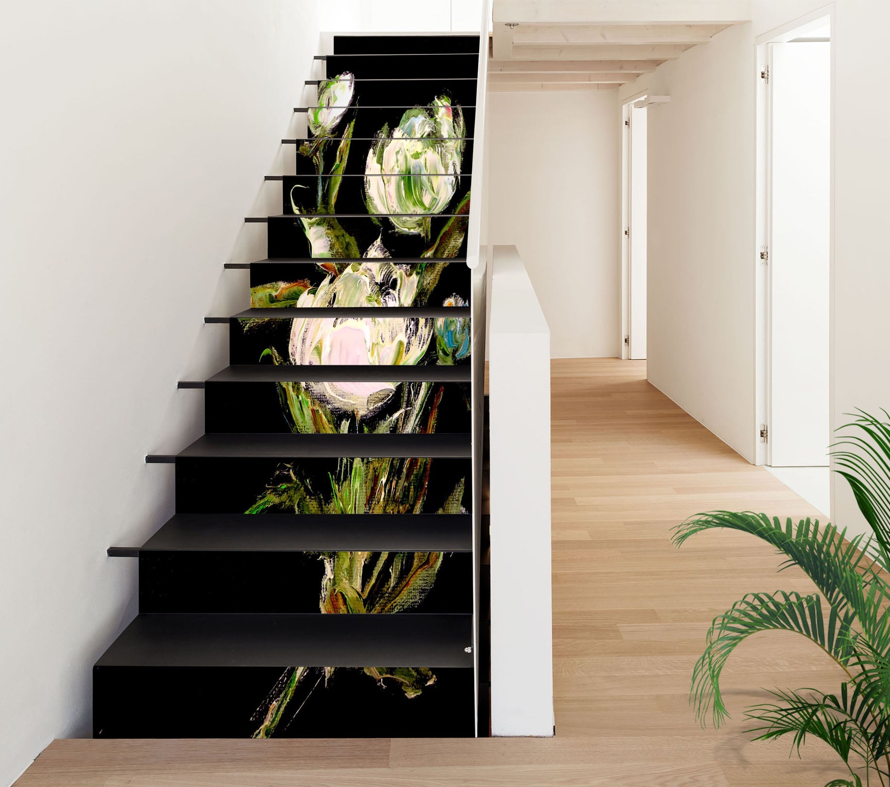 3D Hand Painted Flowers 2181 Skromova Marina Stair Risers