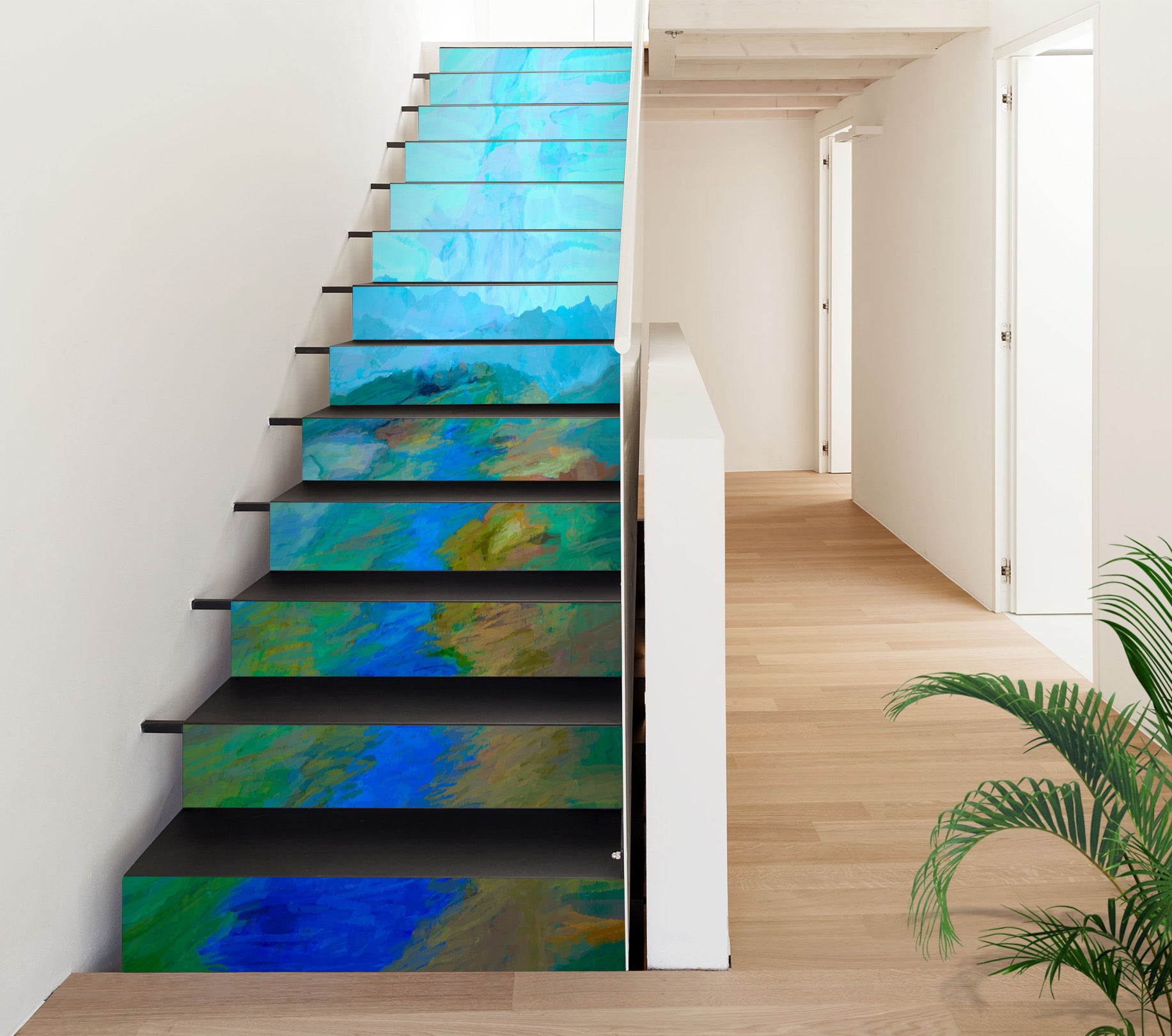 3D Mountain Path Grass Painting 9463 Michael Tienhaara Stair Risers