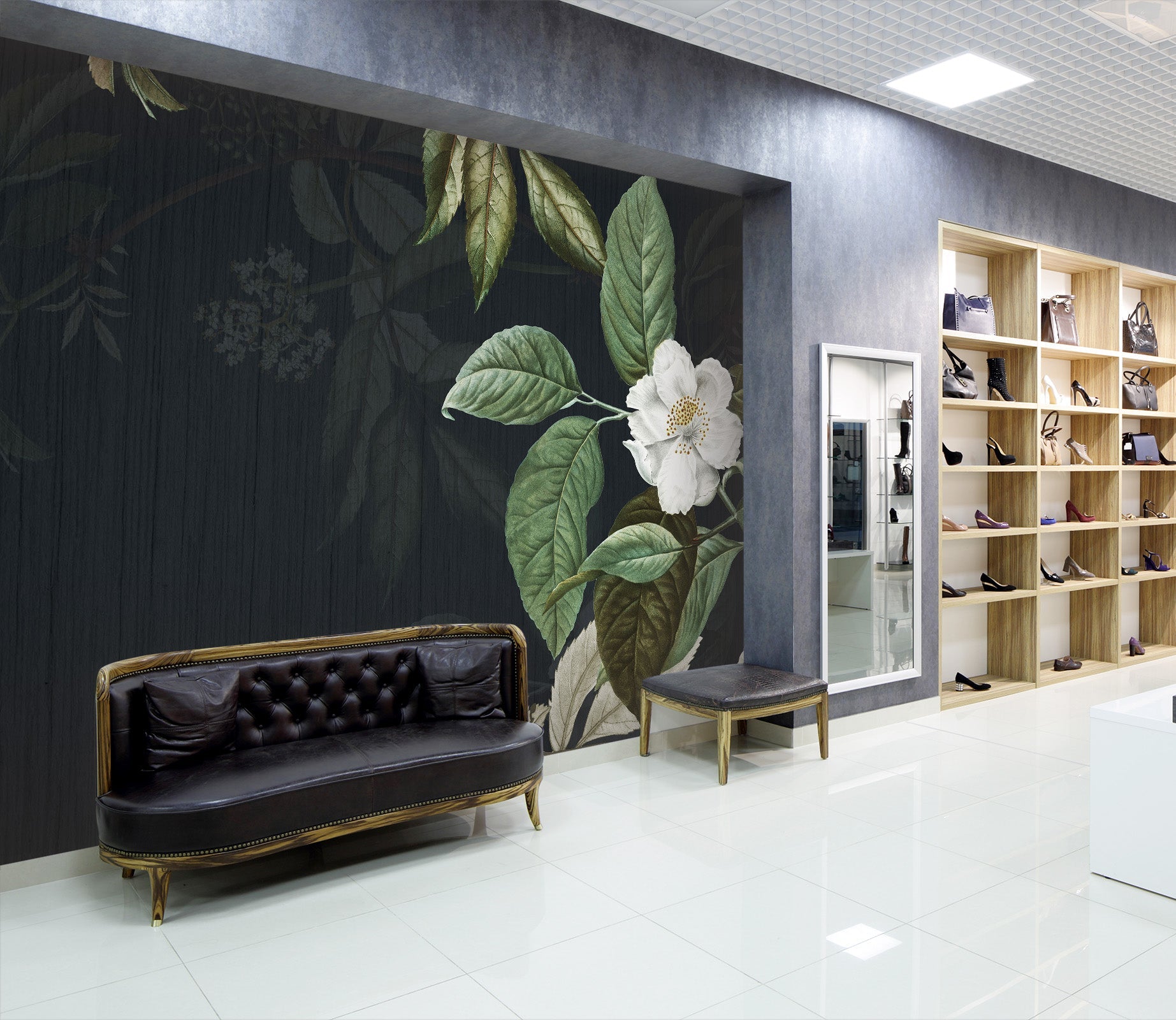 3D White Flower Leaf 116 Wall Murals Wallpaper AJ Wallpaper 2