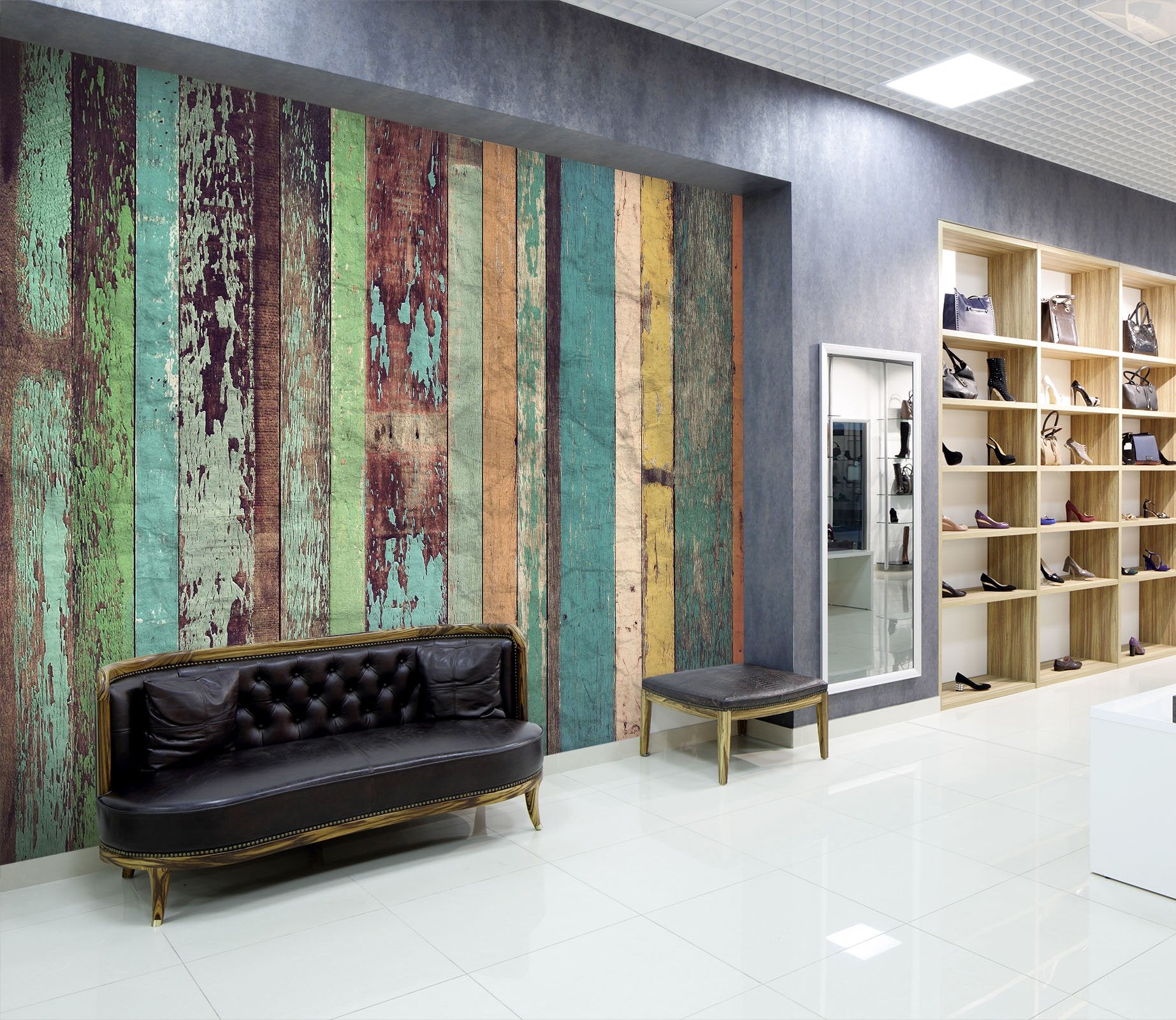 3D Colorful Batten pattern 08 Wall Murals Wallpaper AJ Wallpaper 2