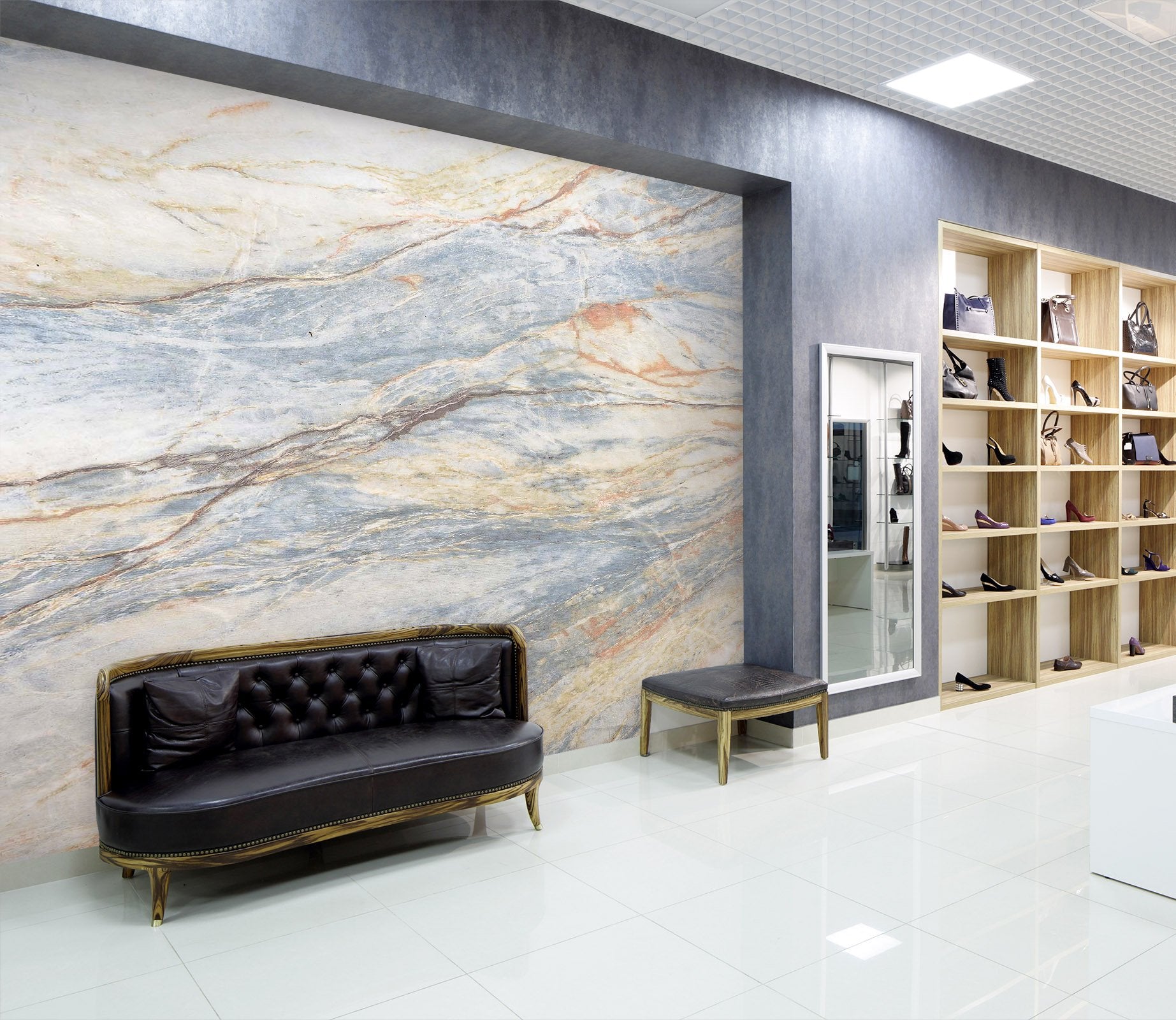 3D gray and yellow color marble 06 Wall Murals Wallpaper AJ Wallpaper 2