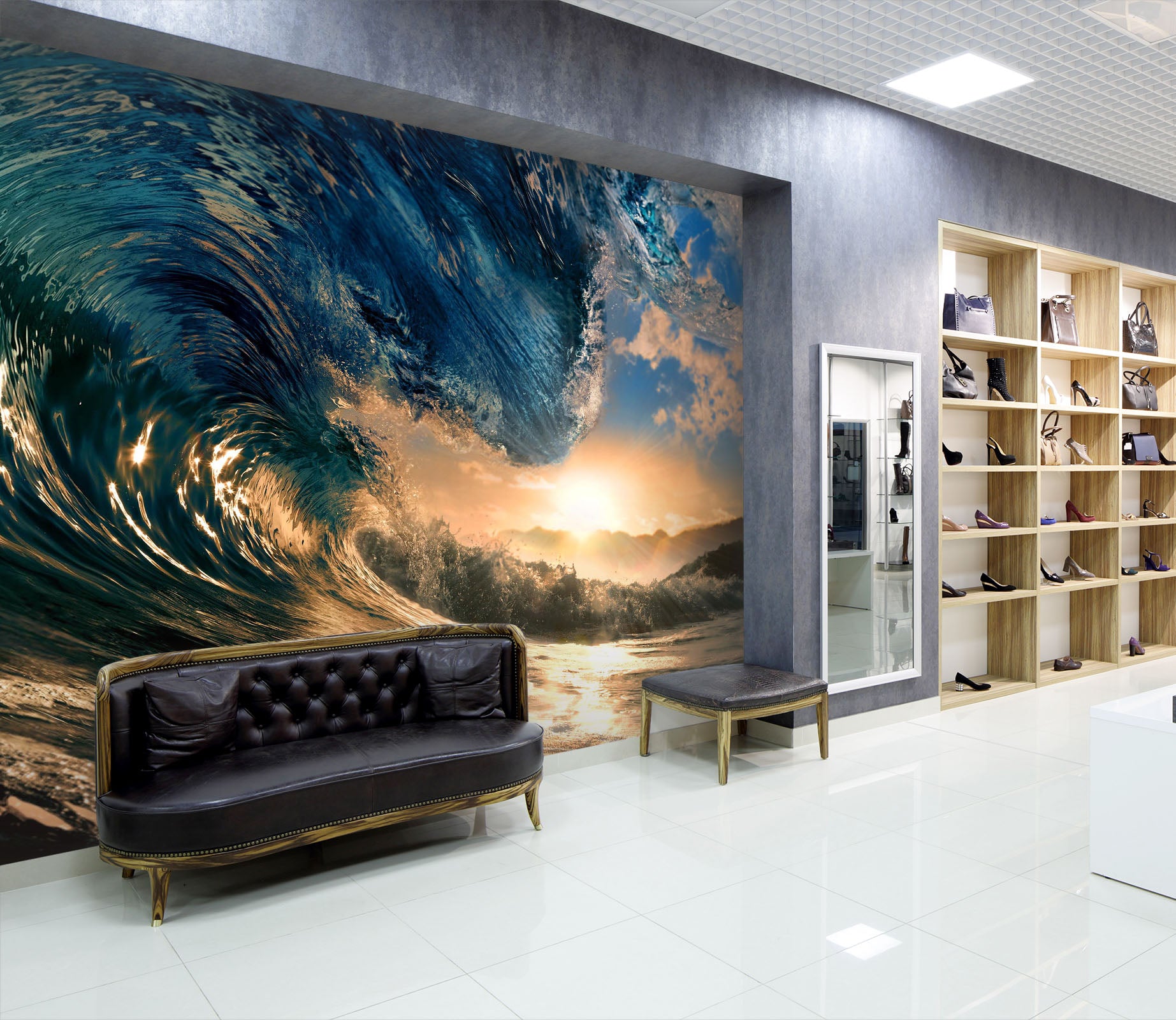 3D Twilight Waves 123 Wall Murals Wallpaper AJ Wallpaper 2