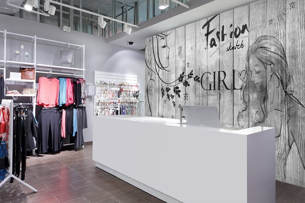 3D Sketch Girl 1601 Wall Murals Wallpaper AJ Wallpaper 2