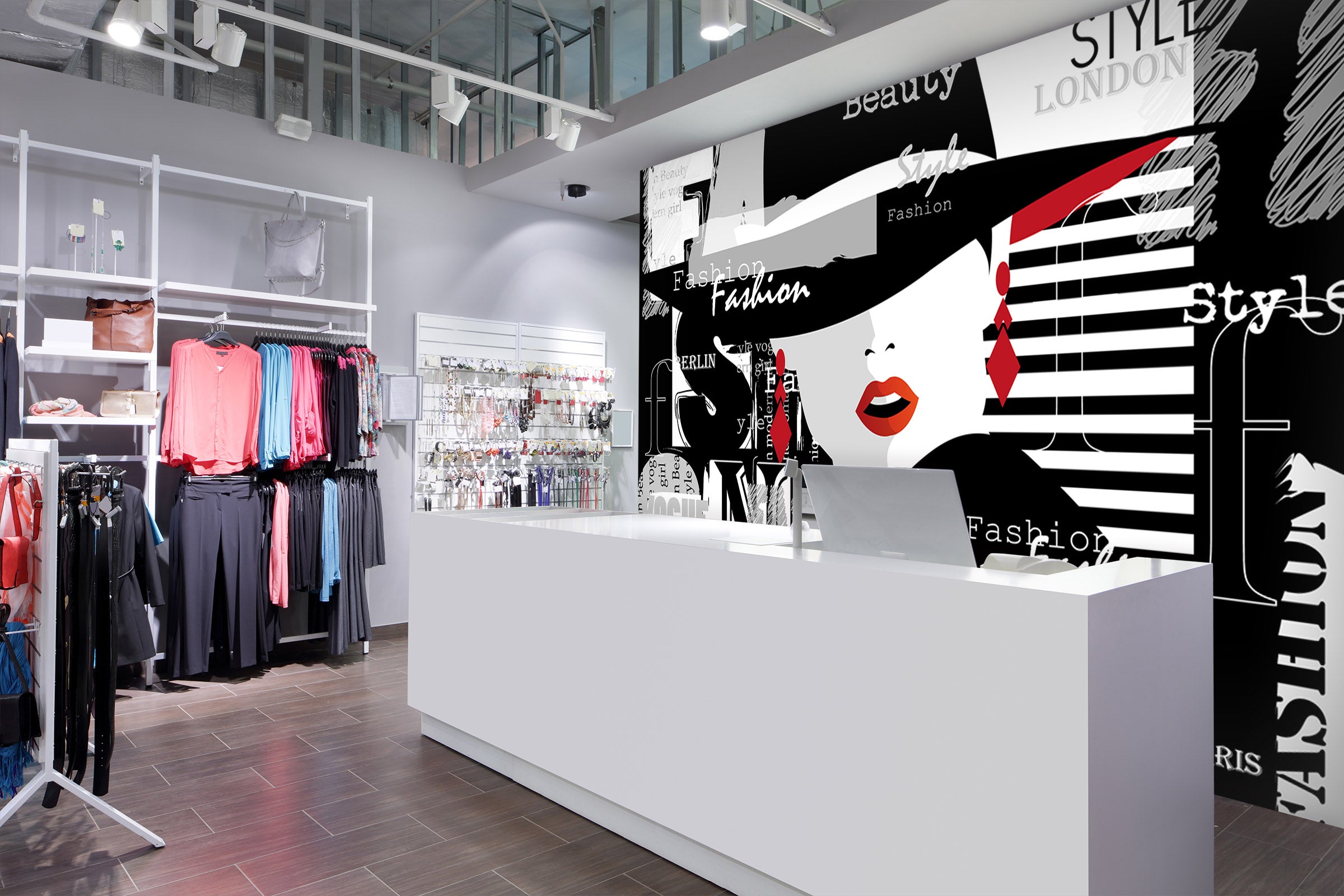 3D Woman Black Hat 135 Wall Murals