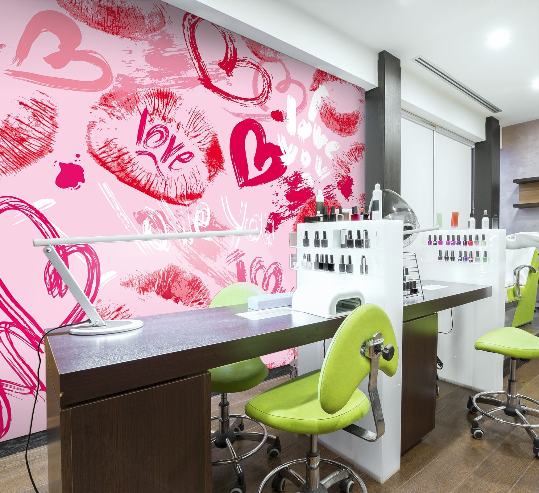 3D Heart Red Lips 078 Wall Murals Wallpaper AJ Wallpaper 2