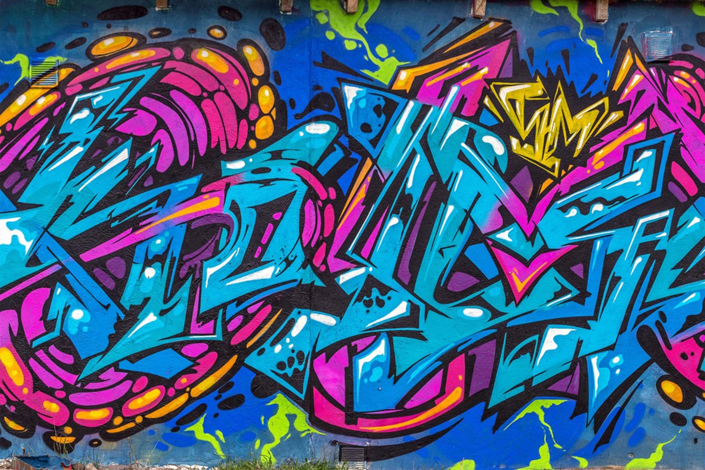 3D Graffiti Font 26 Garage Door Mural Wallpaper AJ Wallpaper