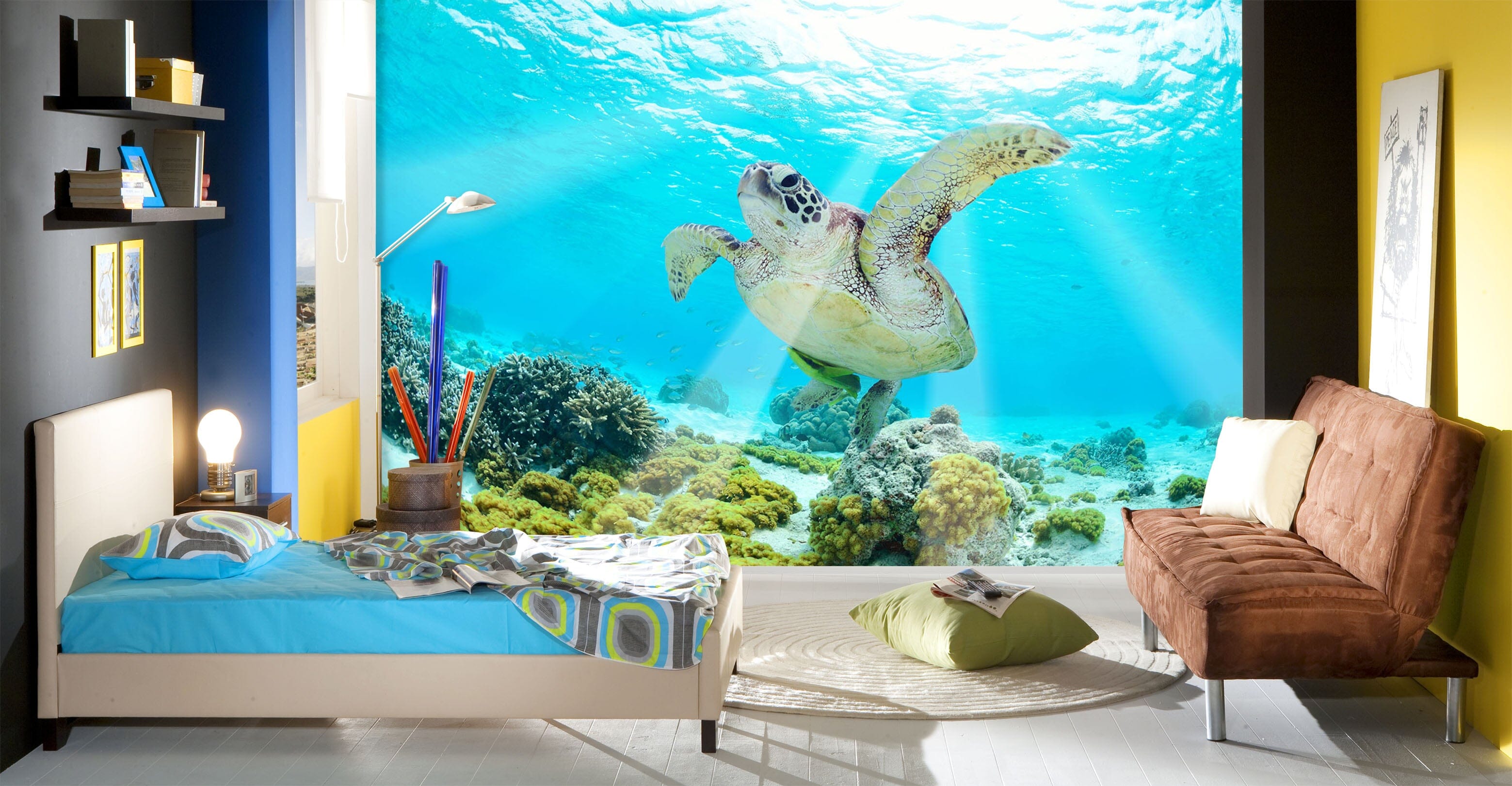 3D Sea Turtle 187 Wall Murals Wallpaper AJ Wallpaper 2