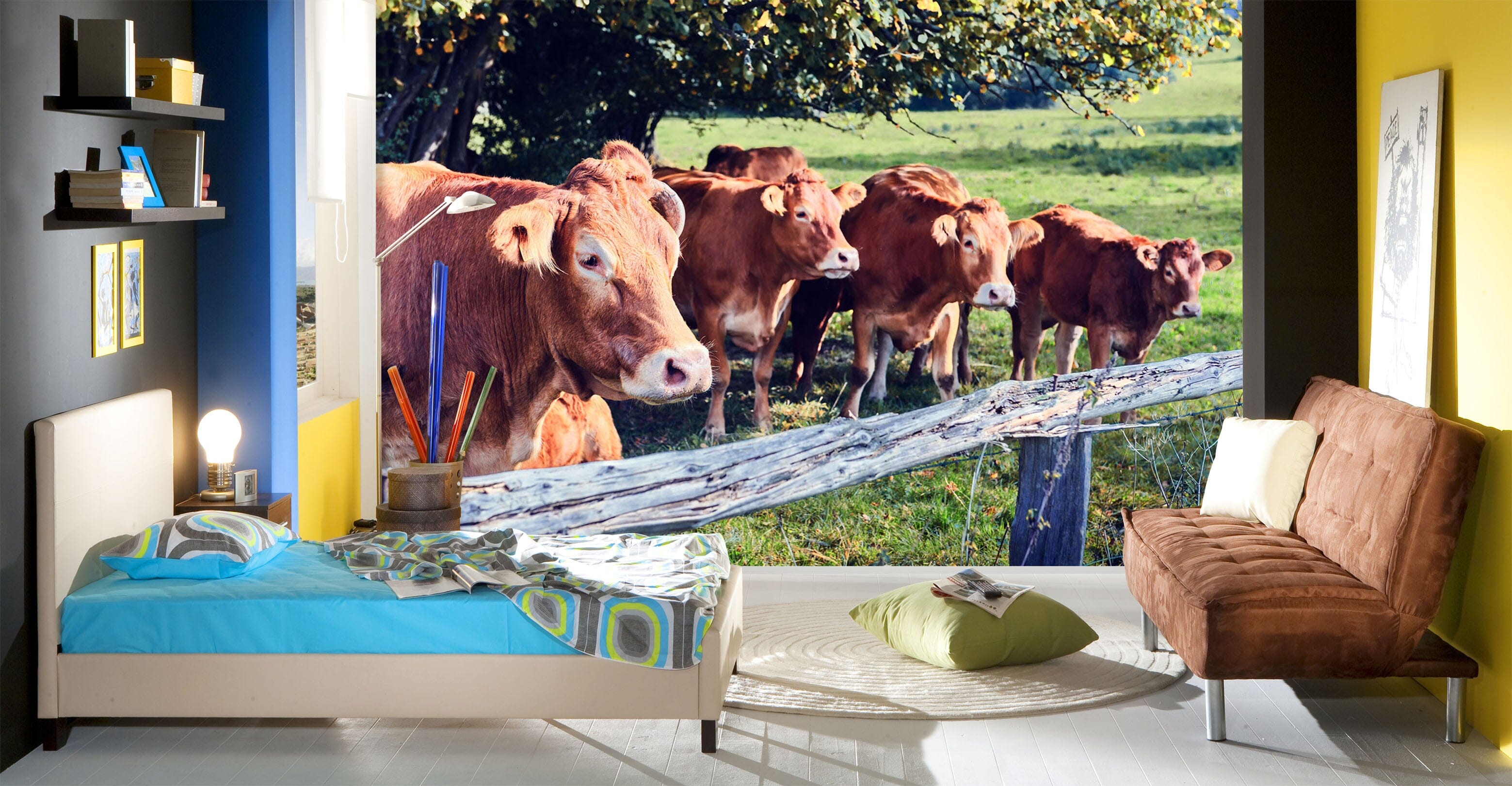 3D Cow Tree 295 Wall Murals Wallpaper AJ Wallpaper 2