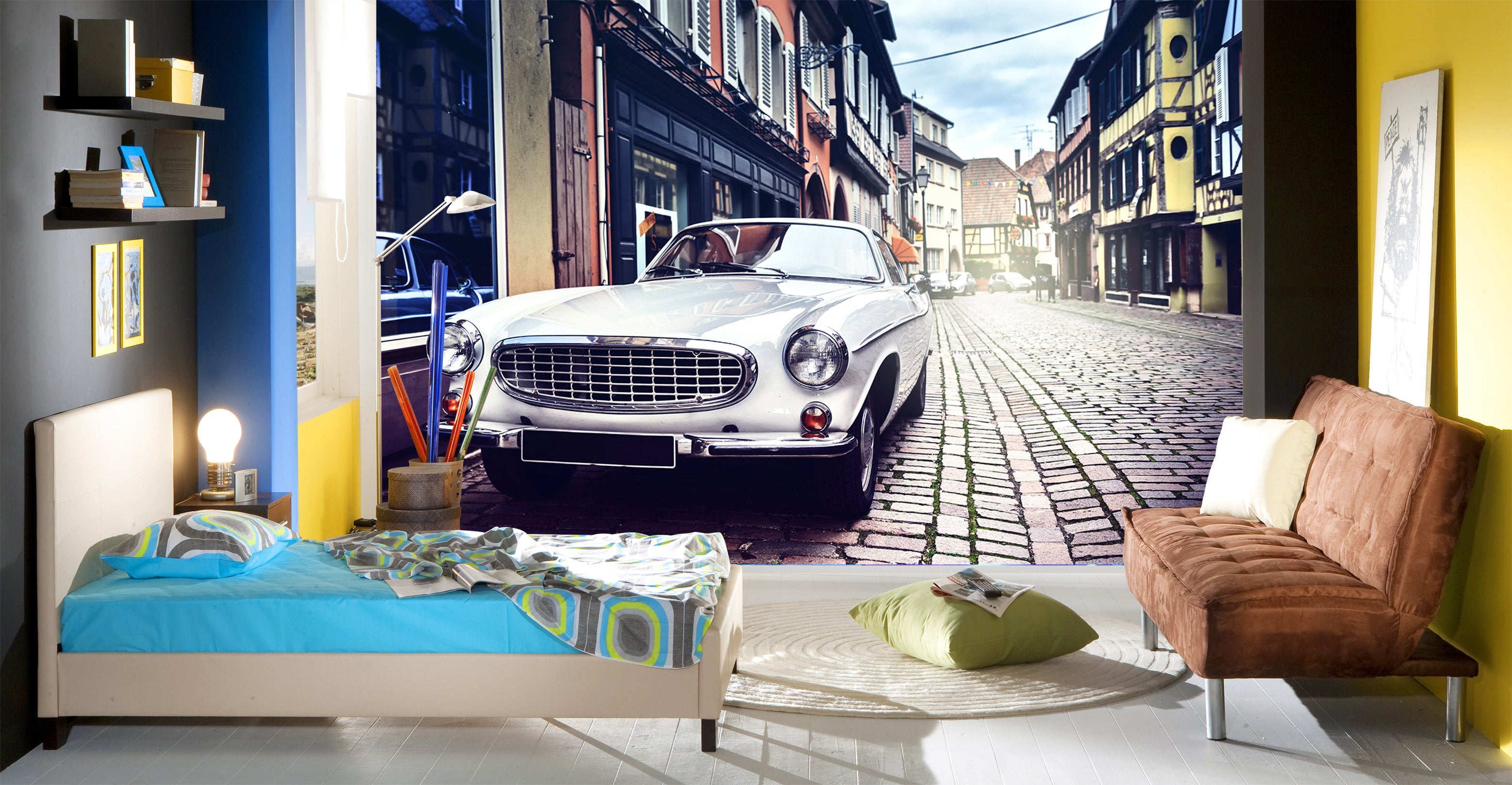 3D Street Classic Car 220 Vehicle Wall Murals