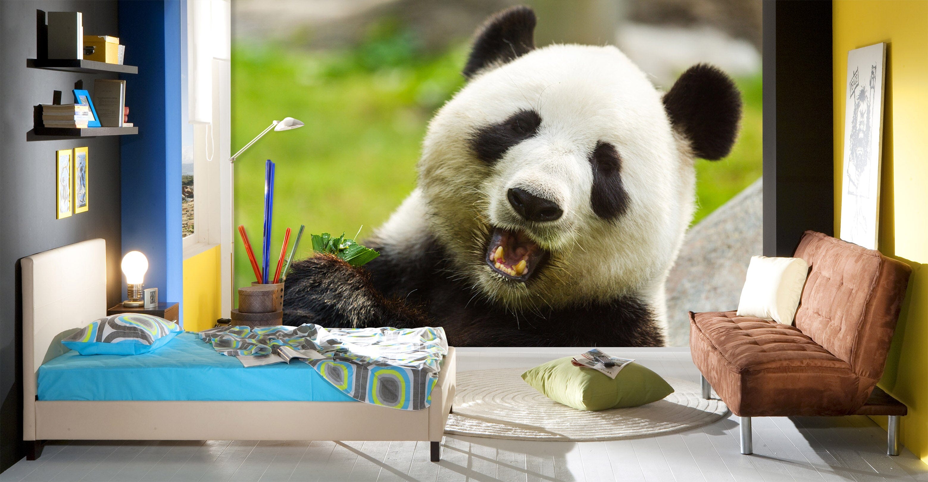 3D Cute Panda 312 Wall Murals Wallpaper AJ Wallpaper 2