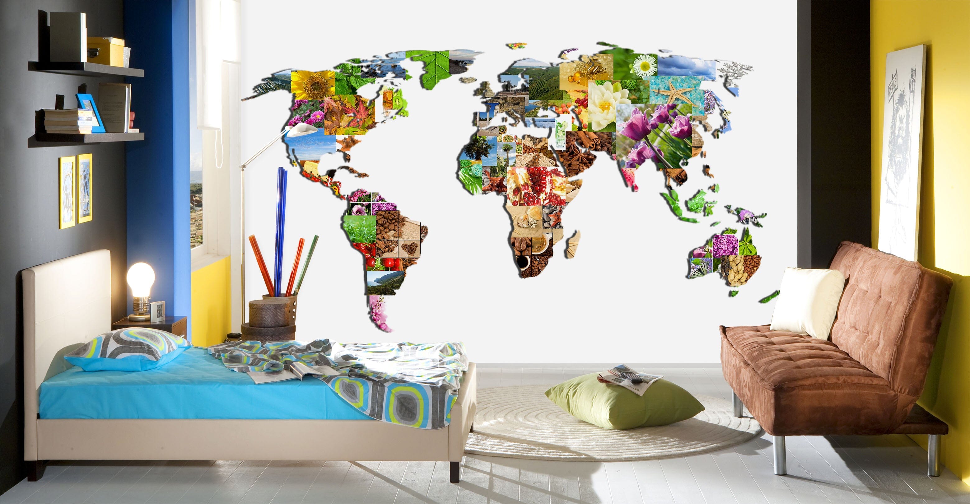 3D Abstract Art 2037 World Map Wall Murals Wallpaper AJ Wallpaper 2