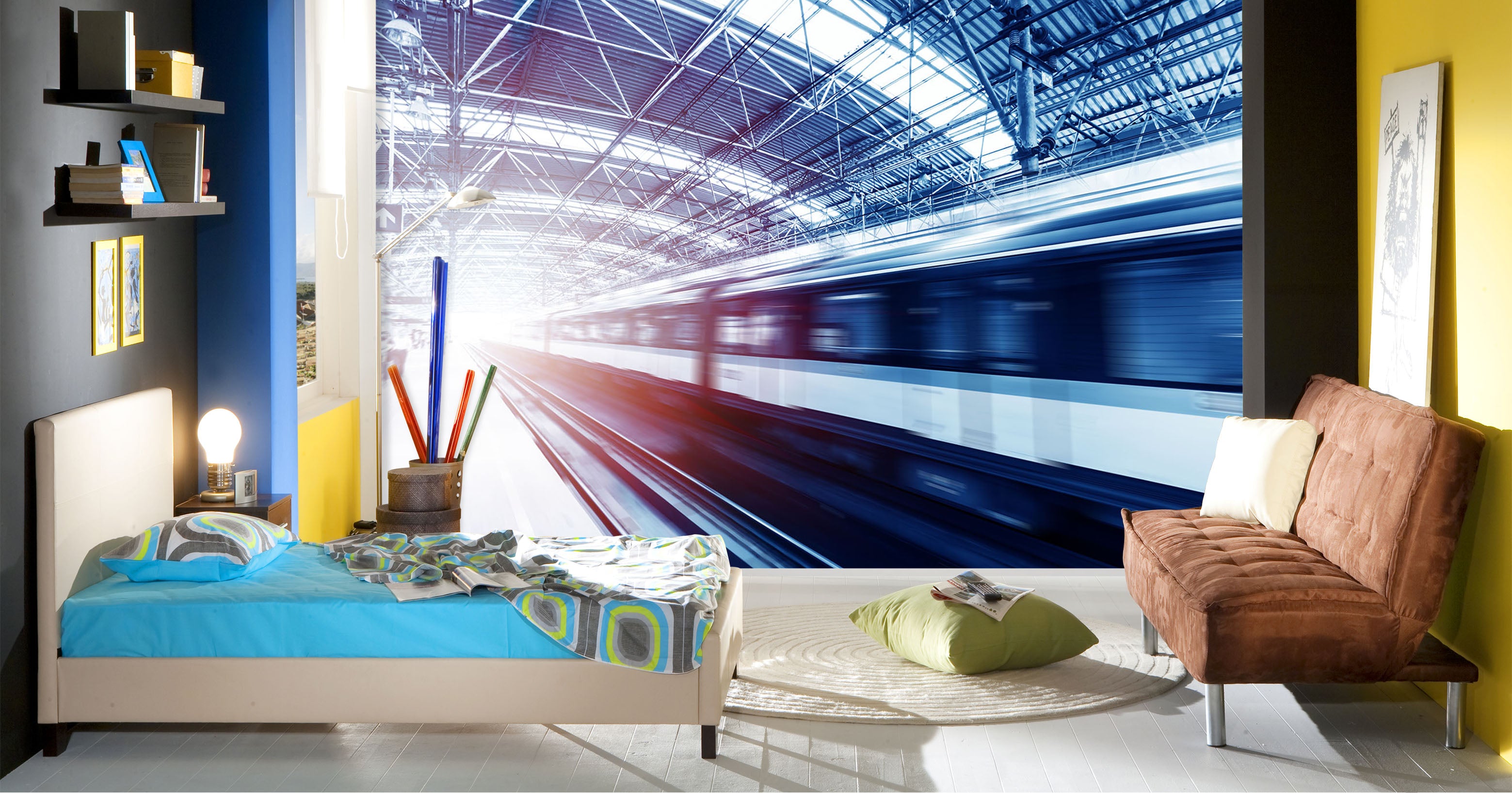 3D Ray Train 153 Vehicle Wall Murals