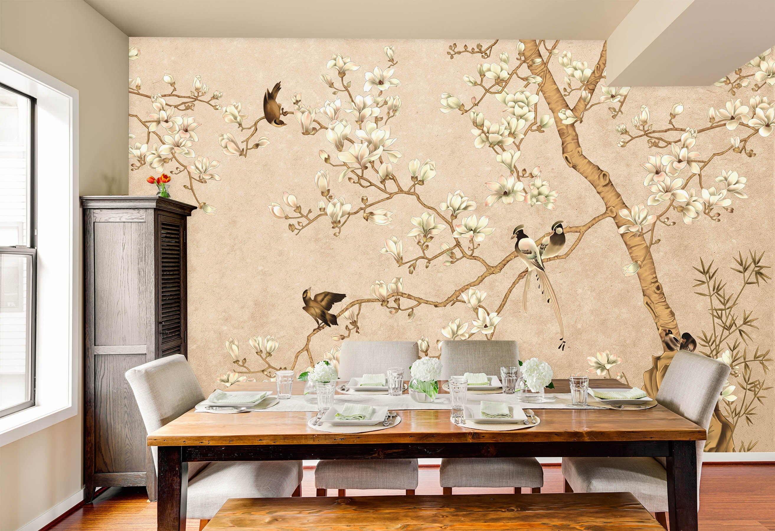 3D Flower Bird 1437 Wall Murals Wallpaper AJ Wallpaper 2