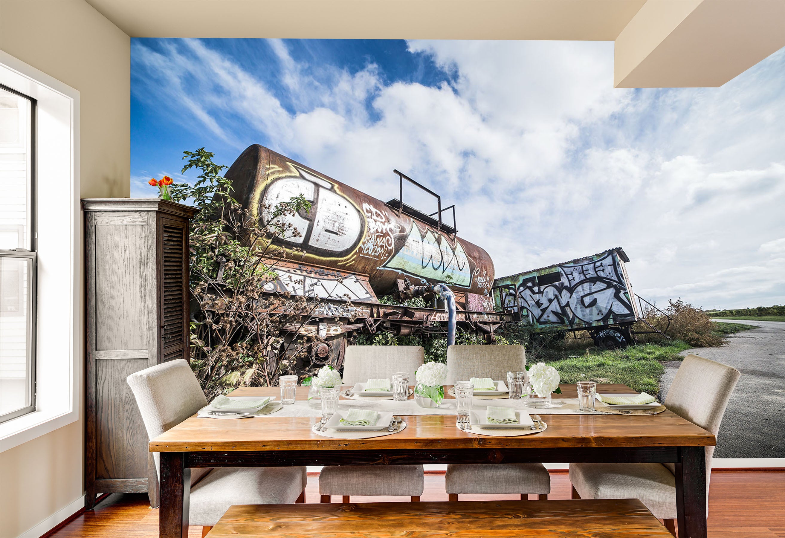 3D Abandoned Graffiti 263 Vehicle Wall Murals