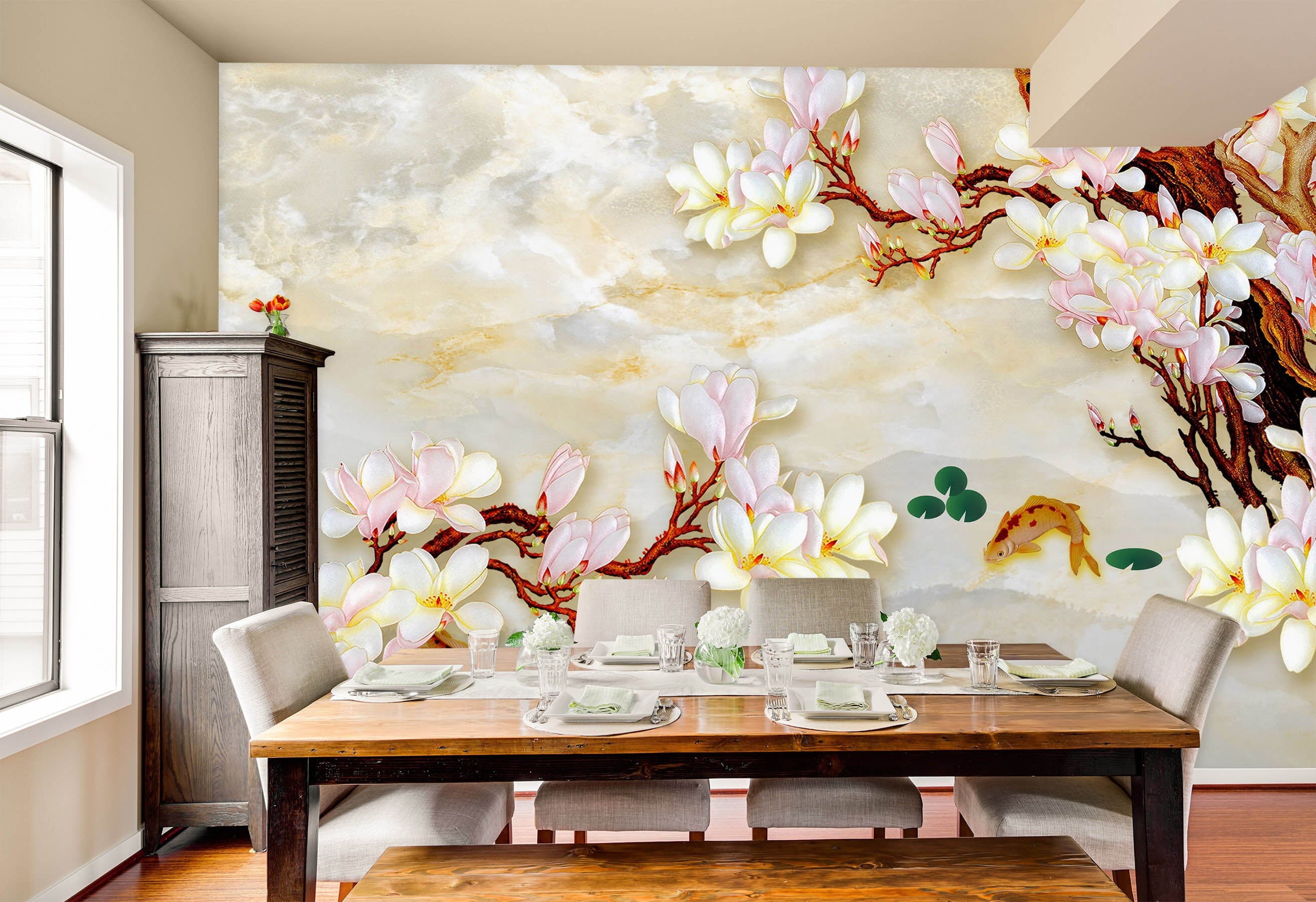 3D Flower Bird 1481 Wall Murals Wallpaper AJ Wallpaper 2