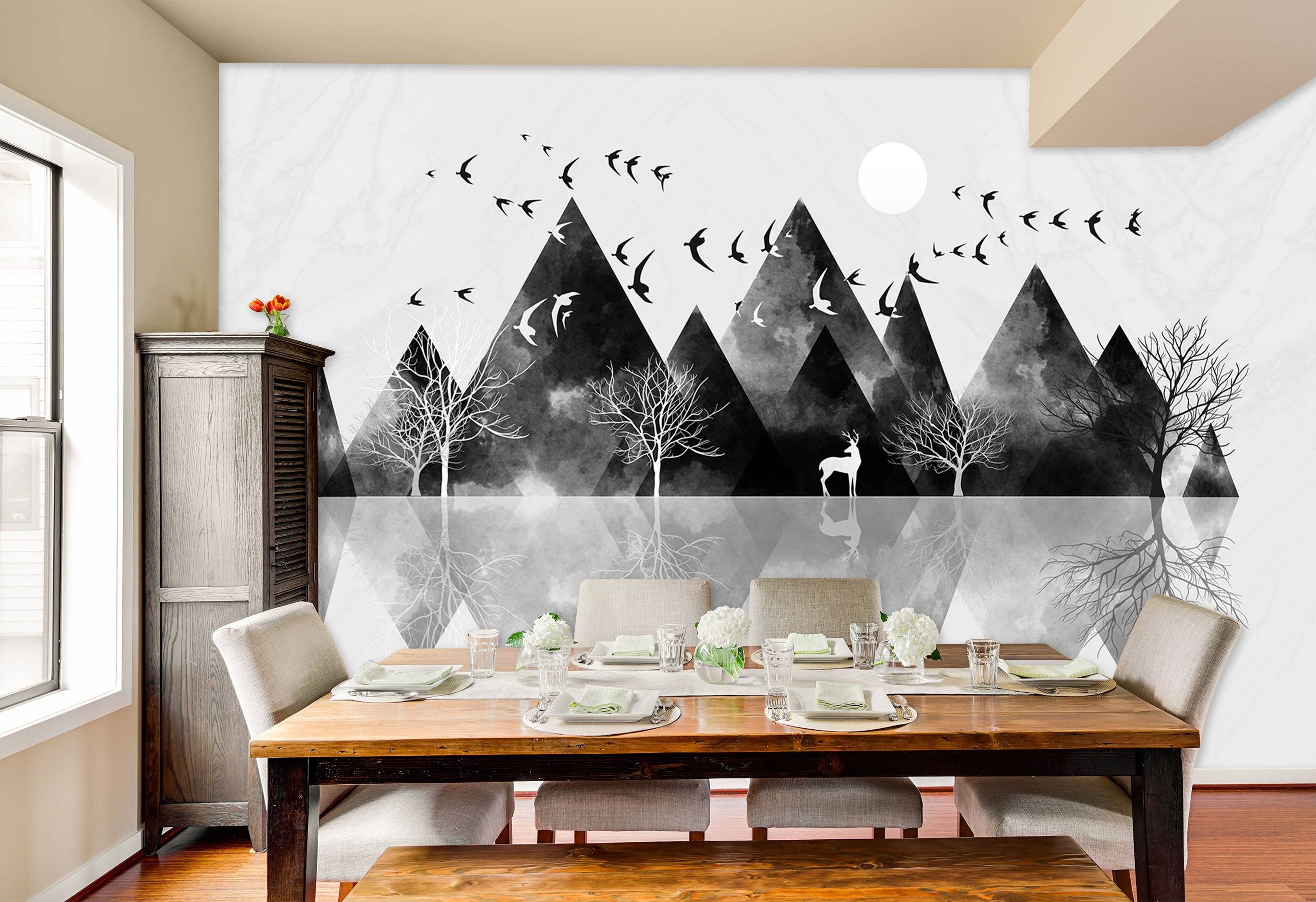 3D Triangle Mountain Reflection 513 Wallpaper AJ Wallpaper 2