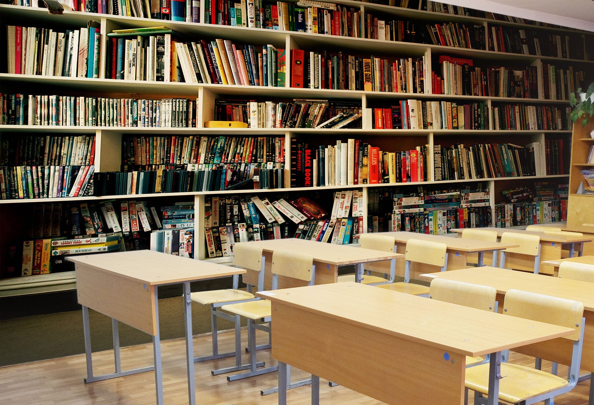 3D Bookshelf 010 Wall Murals Wallpaper AJ Wallpaper 2