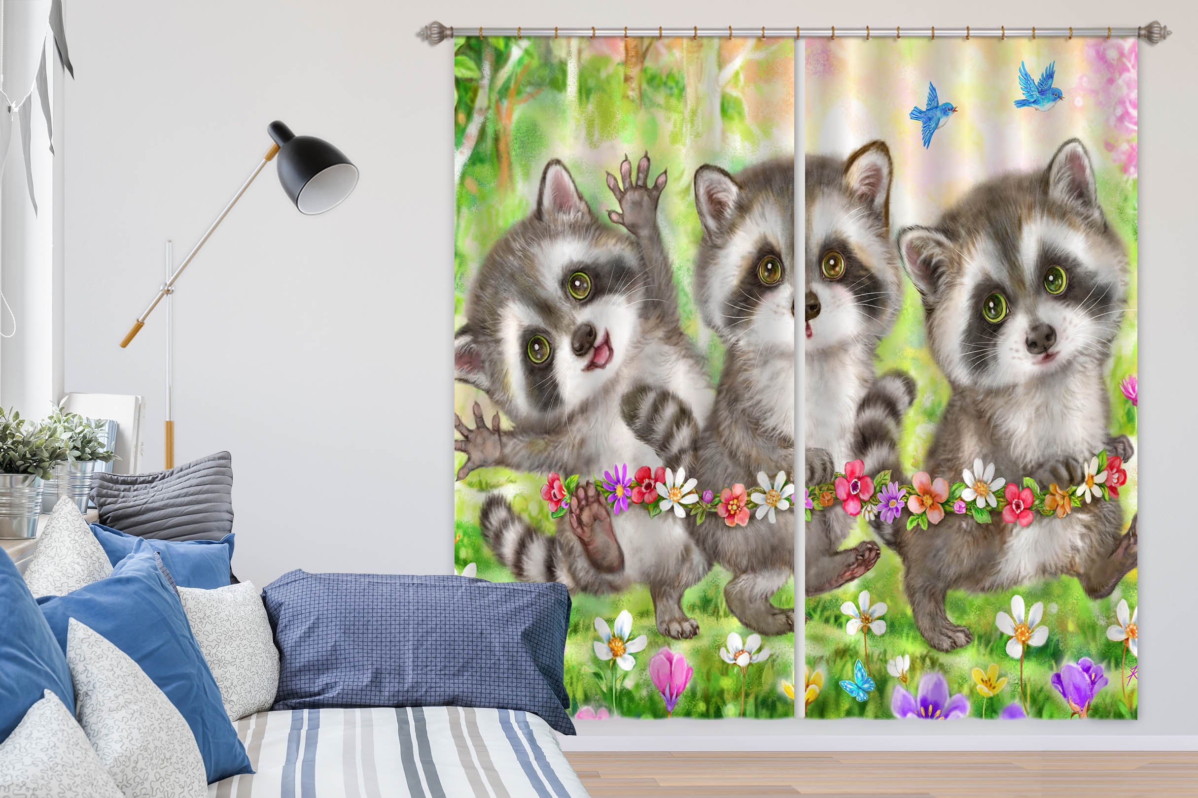 3D Cute Husky 9065 Kayomi Harai Curtain Curtains Drapes