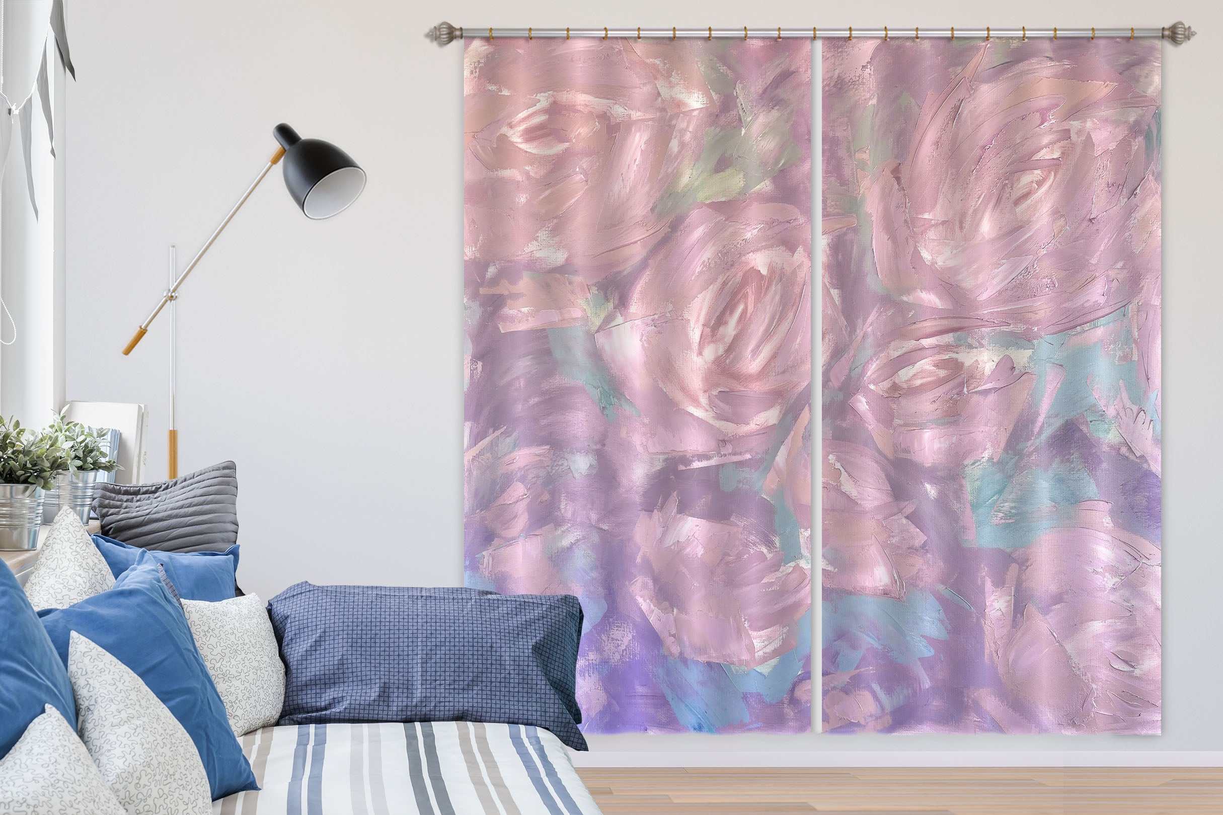 3D Pink Roses 3014 Skromova Marina Curtain Curtains Drapes