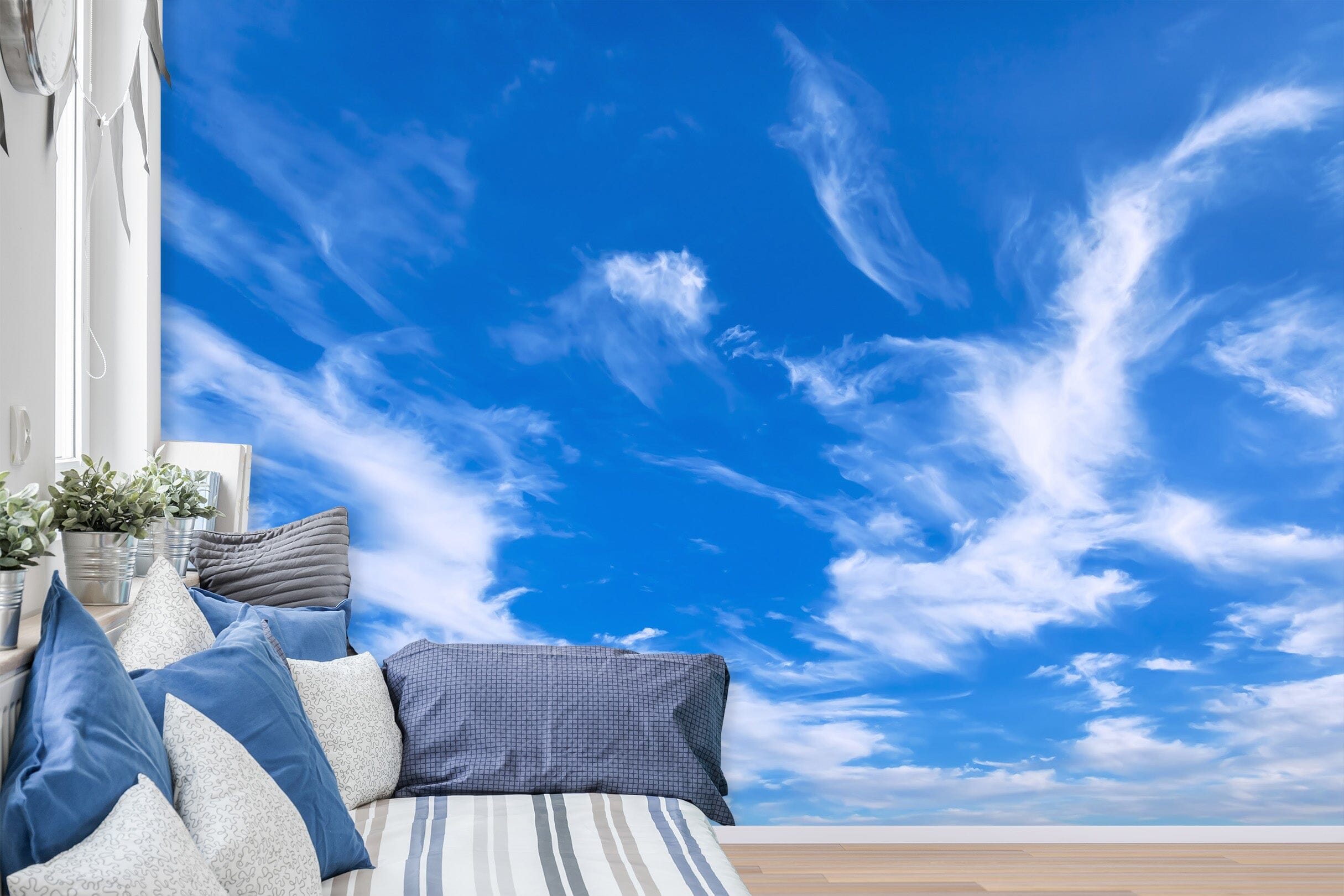 3D Blue Sky White Clouds 1465 Wall Murals Wallpaper AJ Wallpaper 2