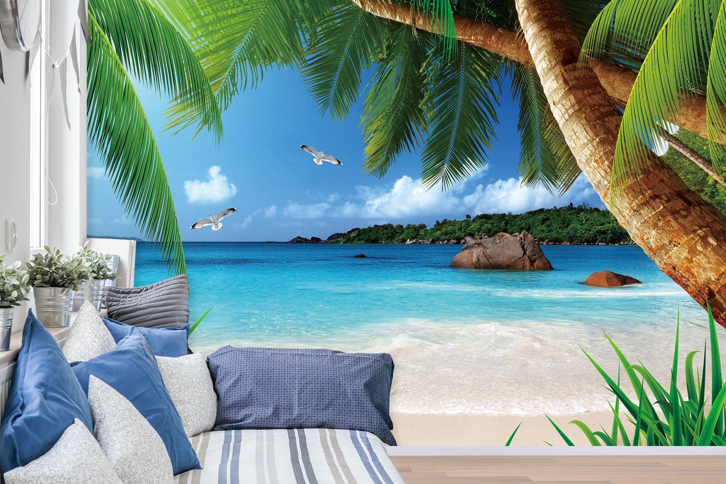 3D Coconut Palm Tree 1406 Wall Murals Wallpaper AJ Wallpaper 2
