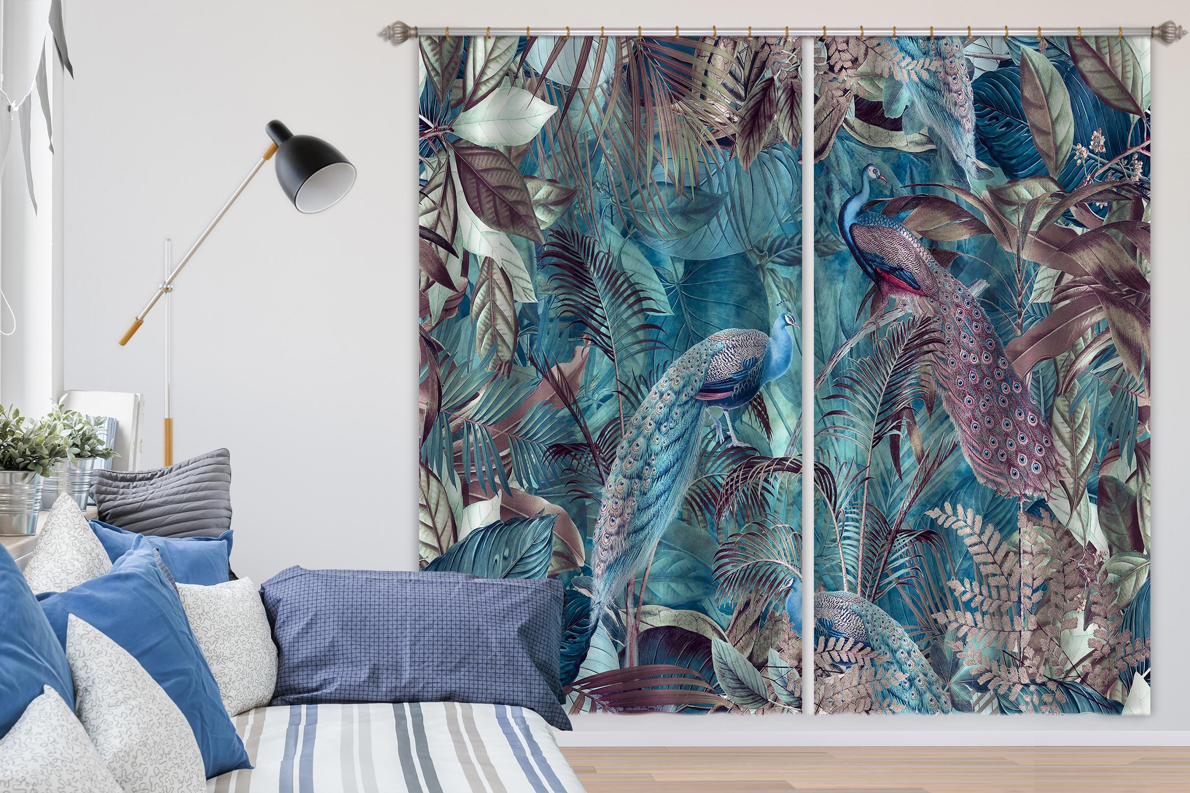 3D Elegant Peacock 013 Andrea haase Curtain Curtains Drapes