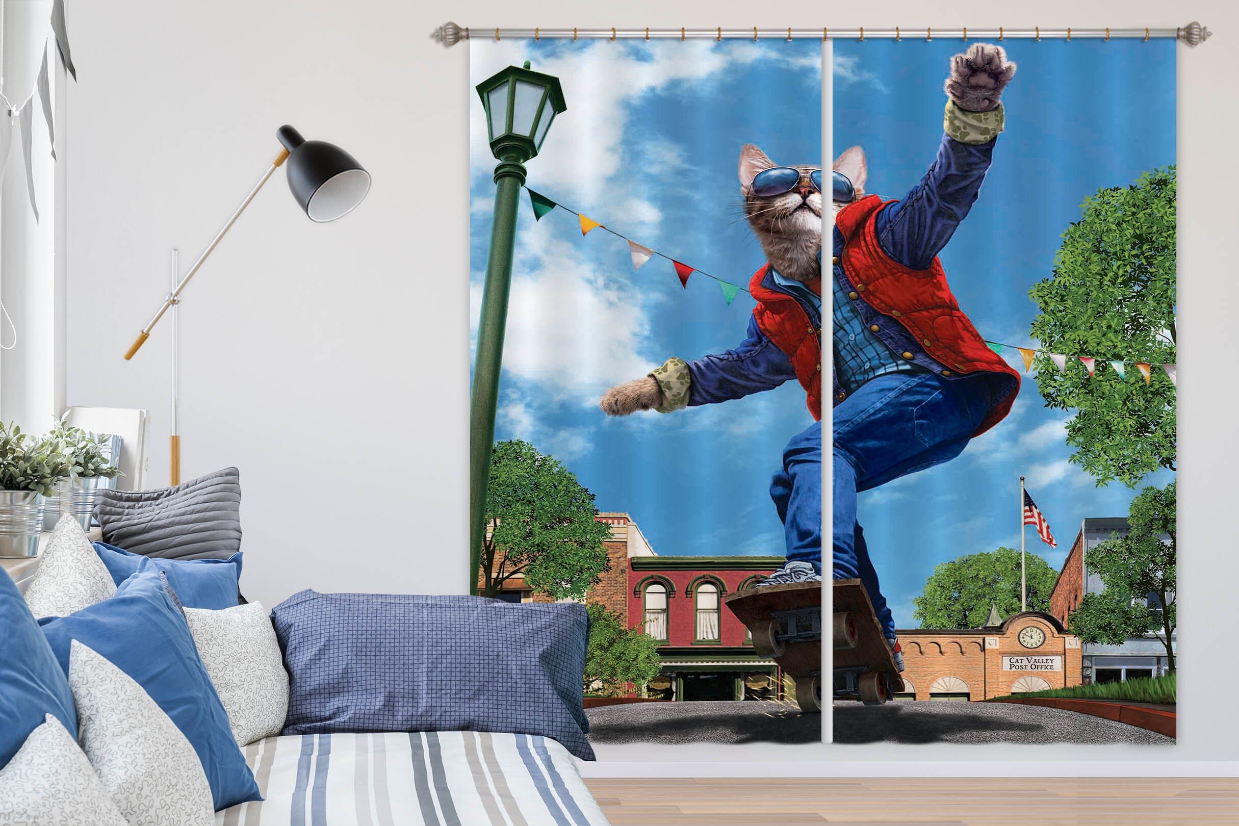 3D Skateboard Boy 018 Vincent Hie Curtain Curtains Drapes Curtains AJ Creativity Home