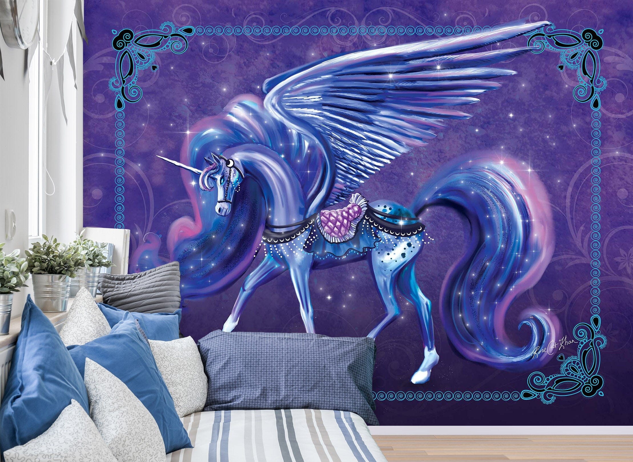 3D Unicorn Wings 103 Rose Catherine Khan Wall Mural Wall Murals Wallpaper AJ Wallpaper 2