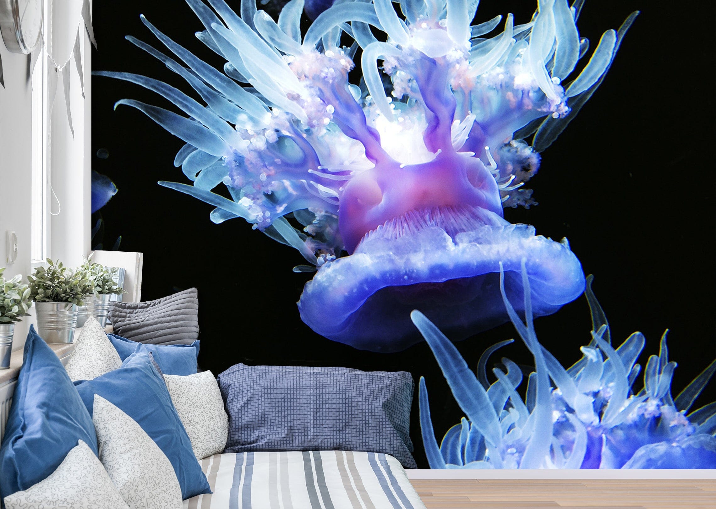 3D Purple Jellyfish 191 Wall Murals Wallpaper AJ Wallpaper 2