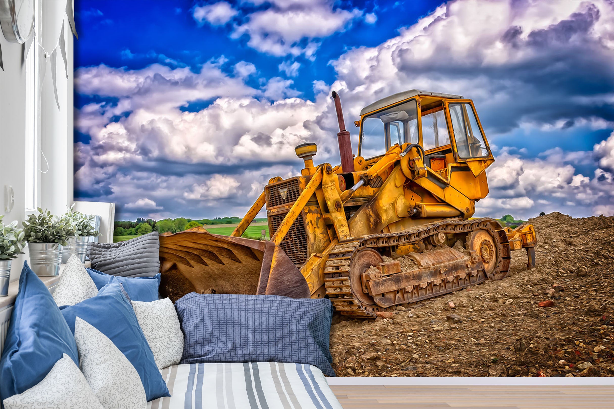 3D Construction Machine 005 Vehicle Wall Murals