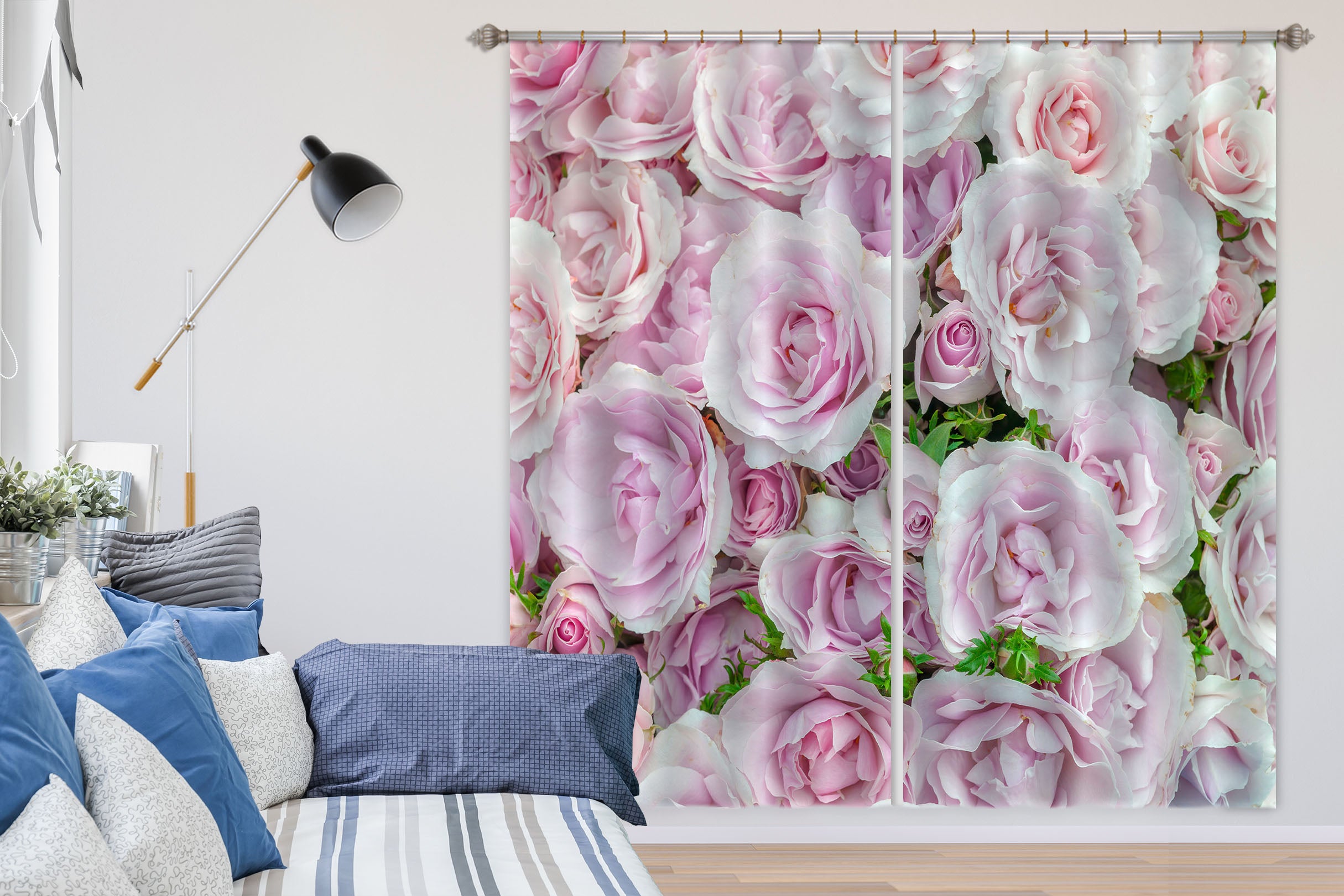 3D Pink Roses 6322 Assaf Frank Curtain Curtains Drapes